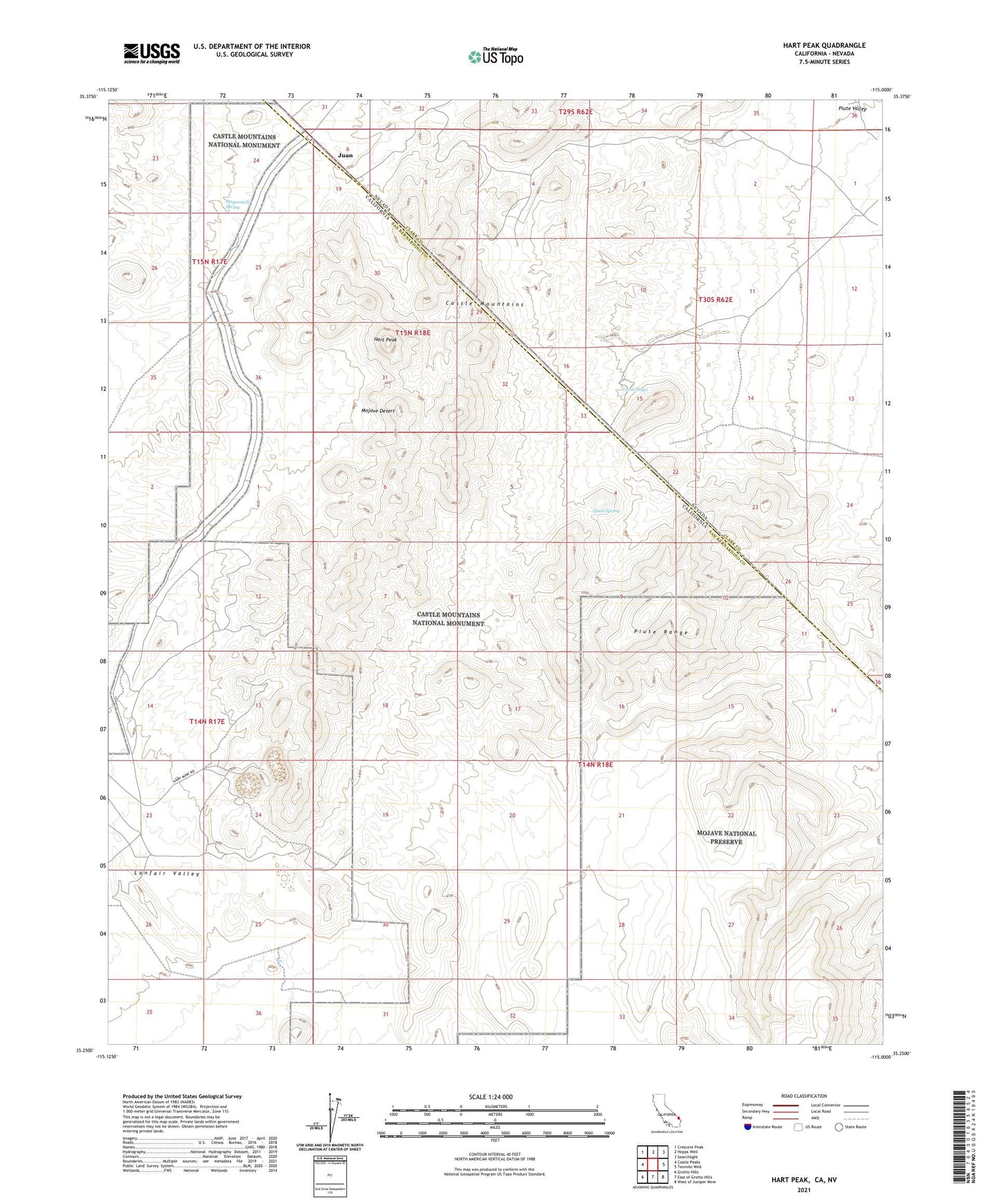 Hart Peak California US Topo Map Image