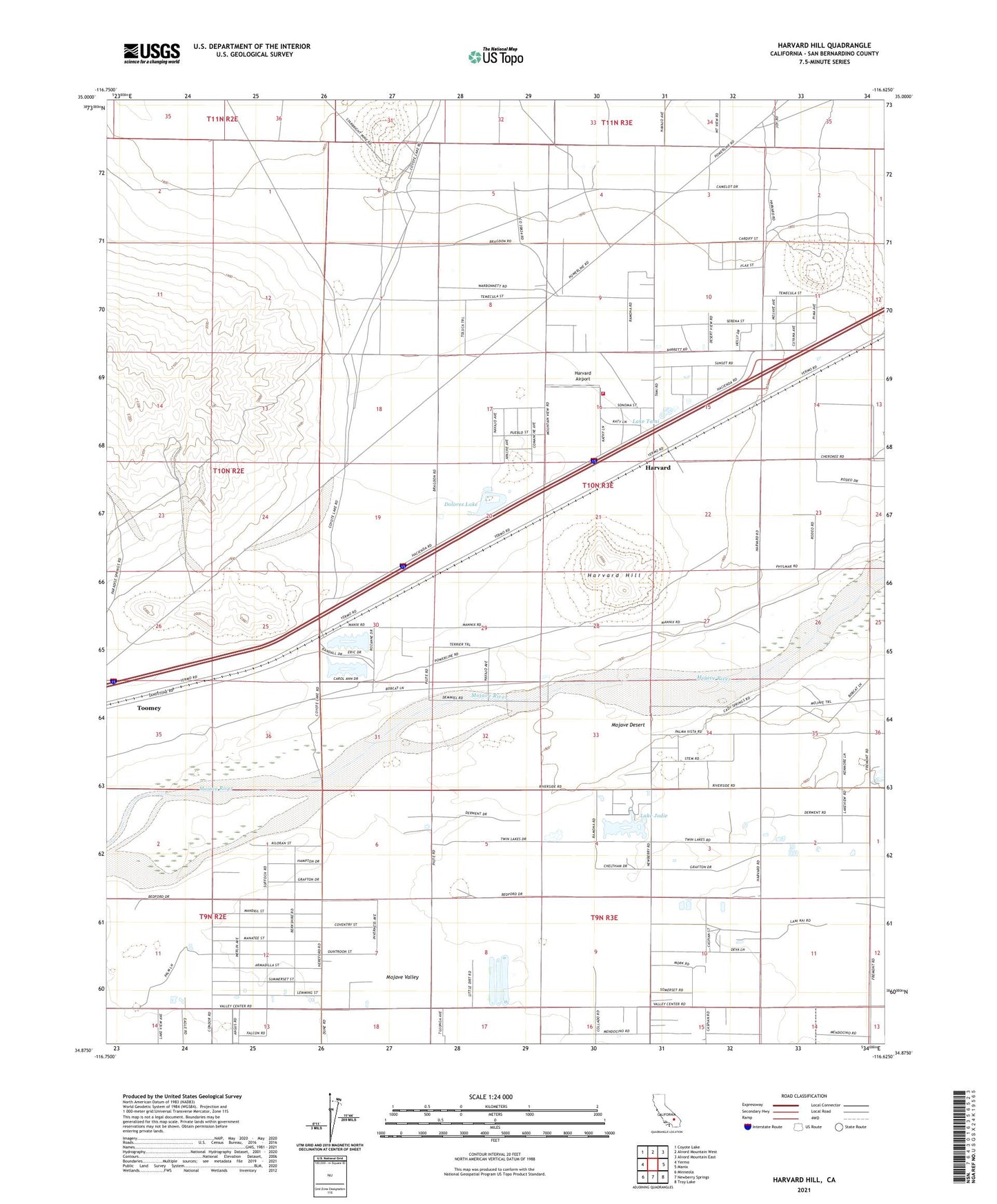 Harvard Hill California US Topo Map Image