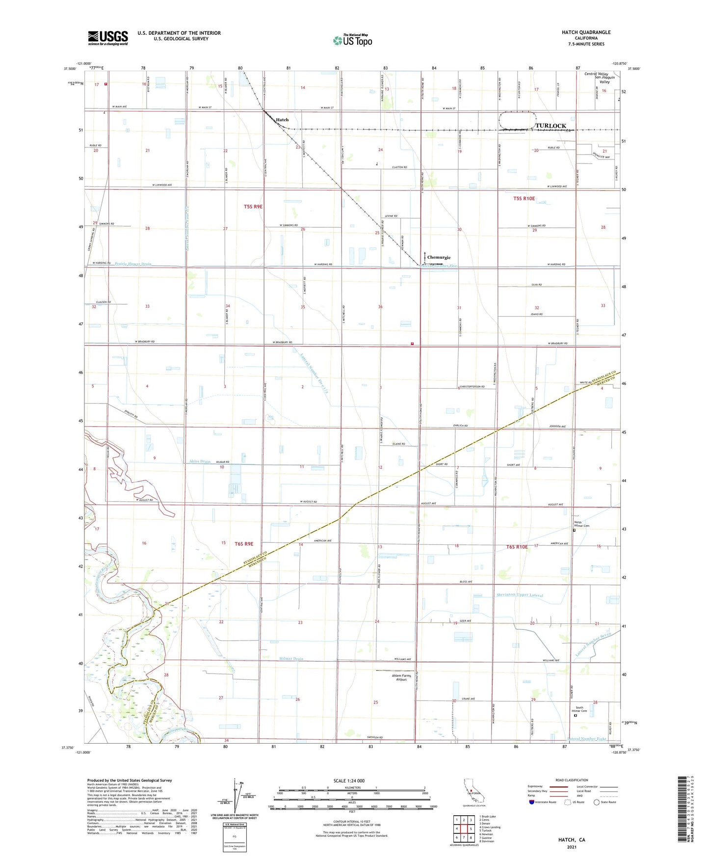 Hatch California US Topo Map Image