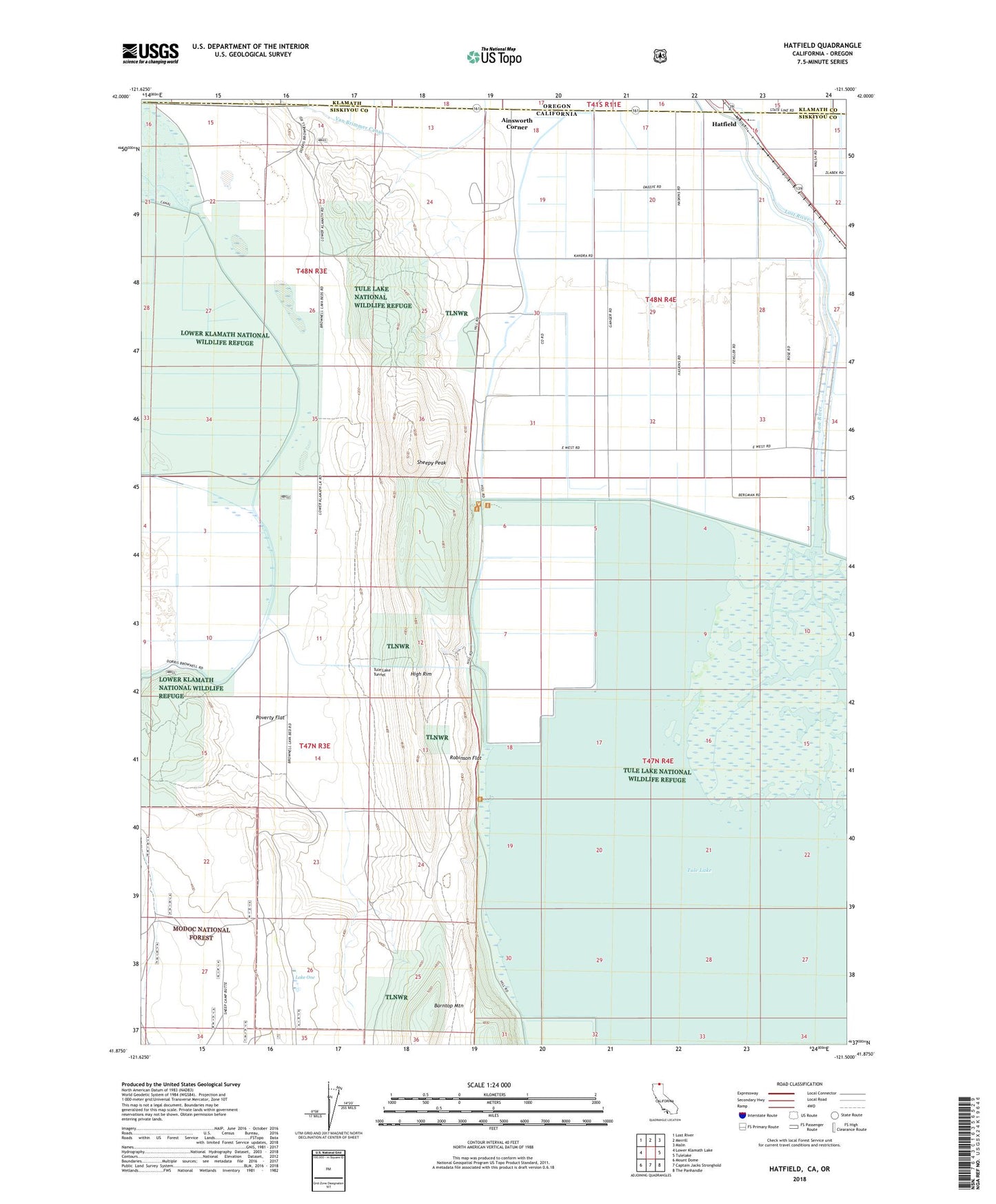 Hatfield California US Topo Map Image