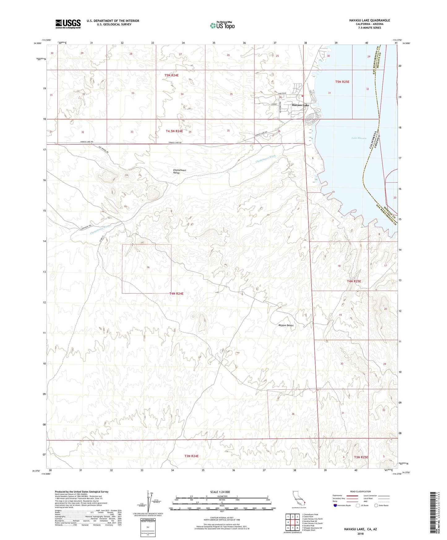 Havasu Lake California US Topo Map Image