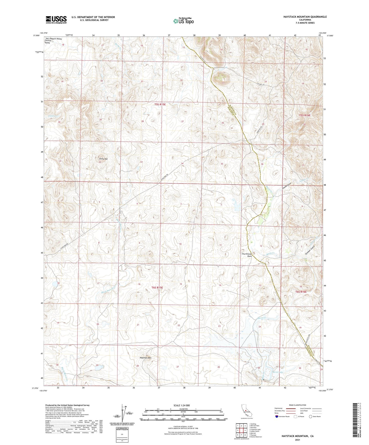 Haystack Mountain California US Topo Map Image