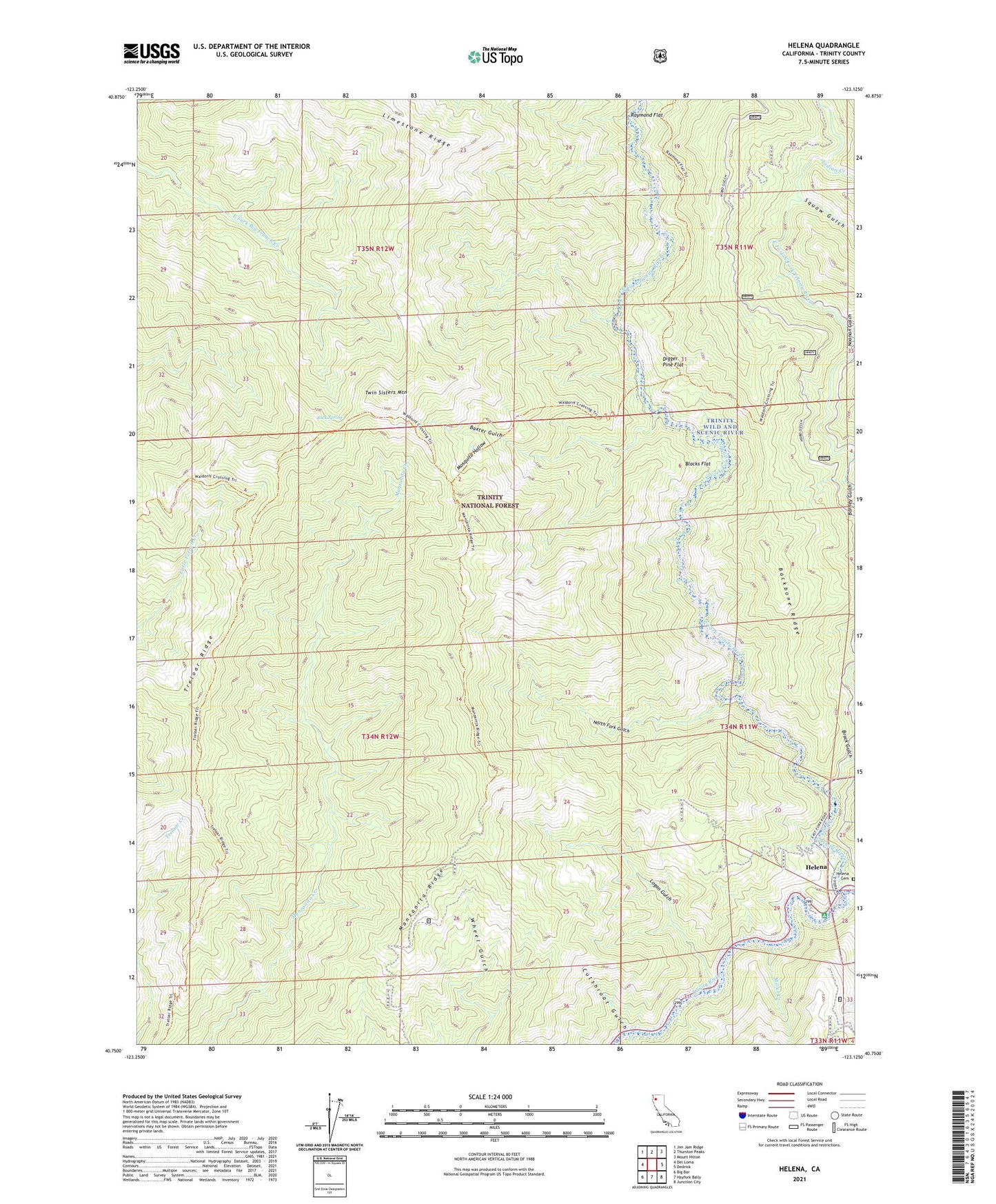 Helena California US Topo Map Image