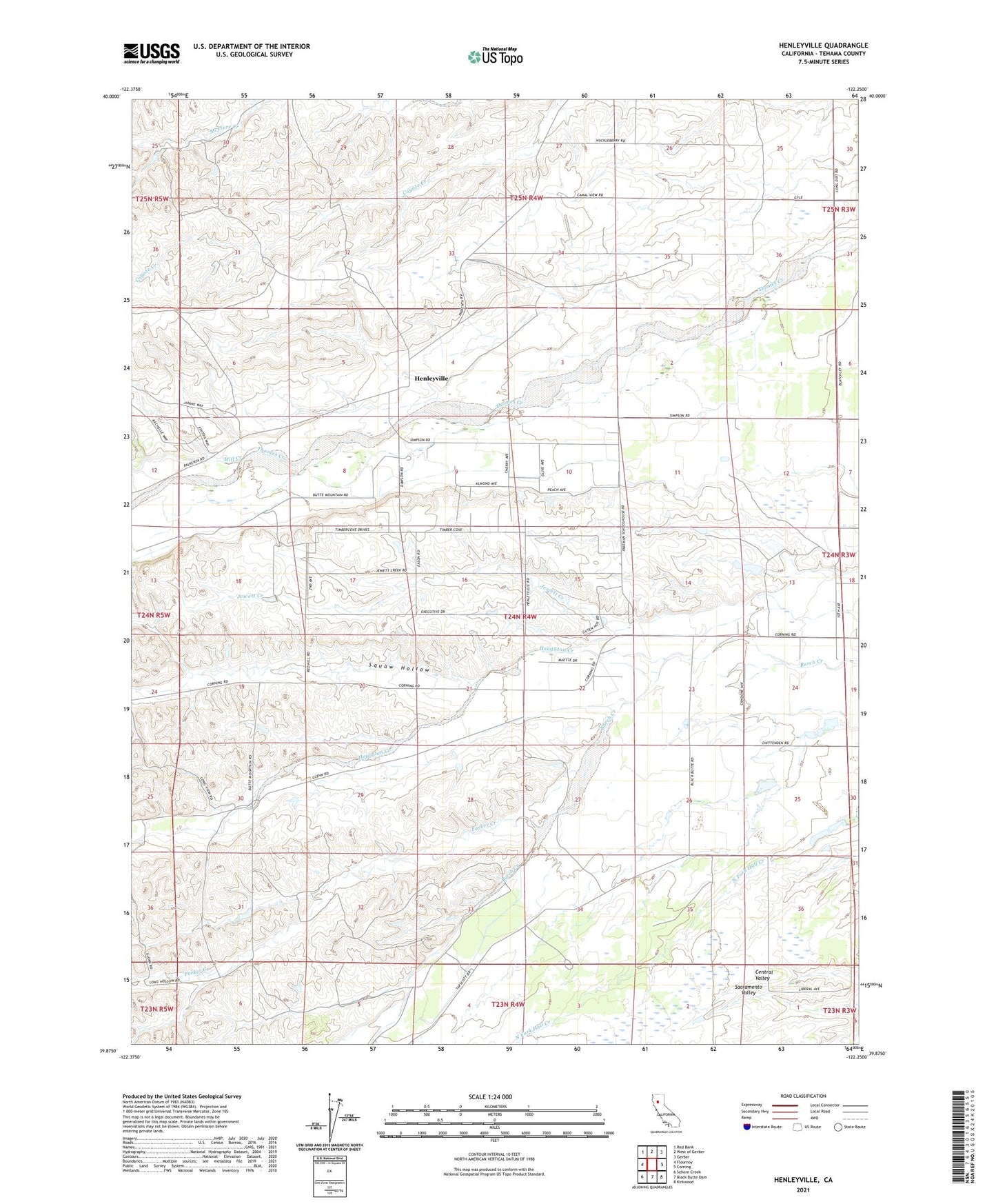 Henleyville California US Topo Map Image