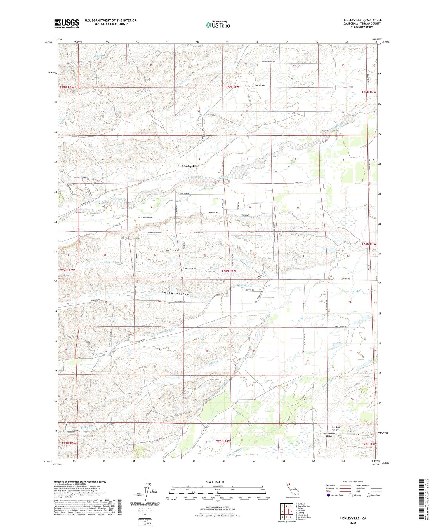 Henleyville California US Topo Map Image
