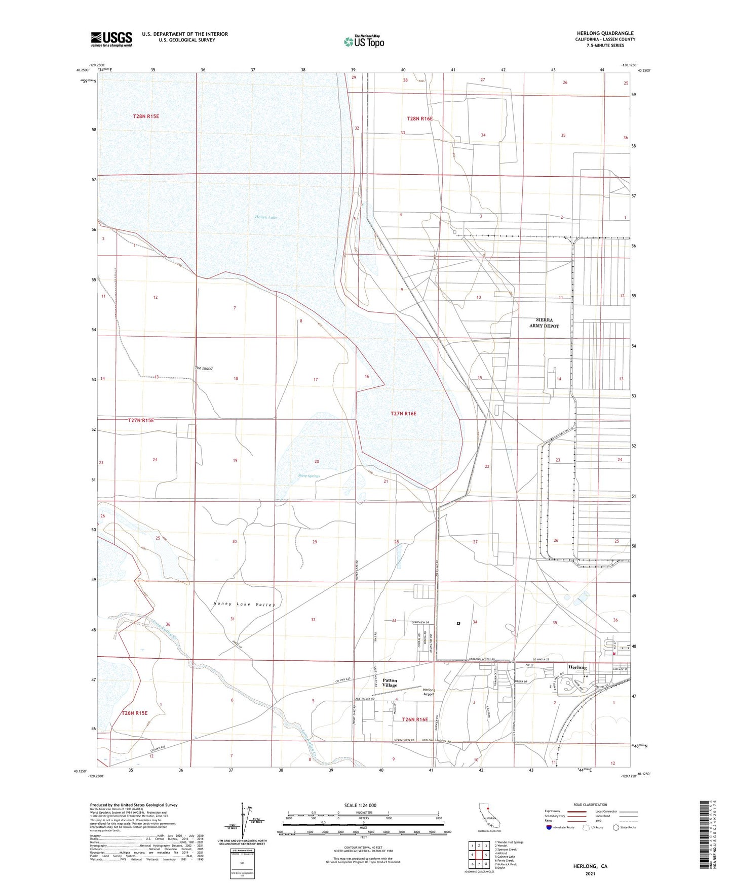 Herlong California US Topo Map Image