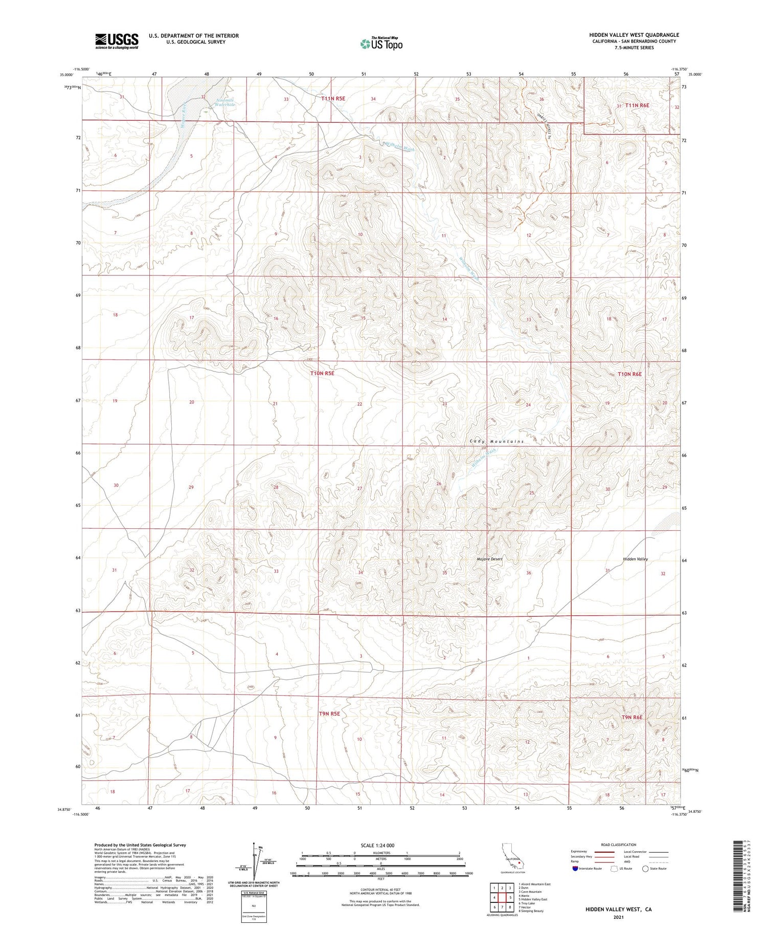 Hidden Valley West California US Topo Map Image