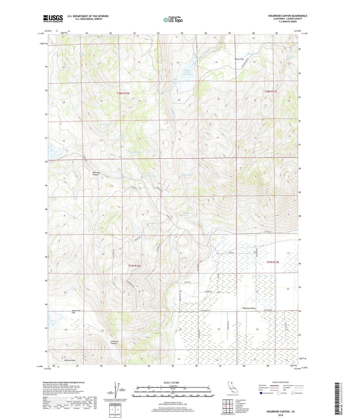 Holbrook Canyon California US Topo Map Image