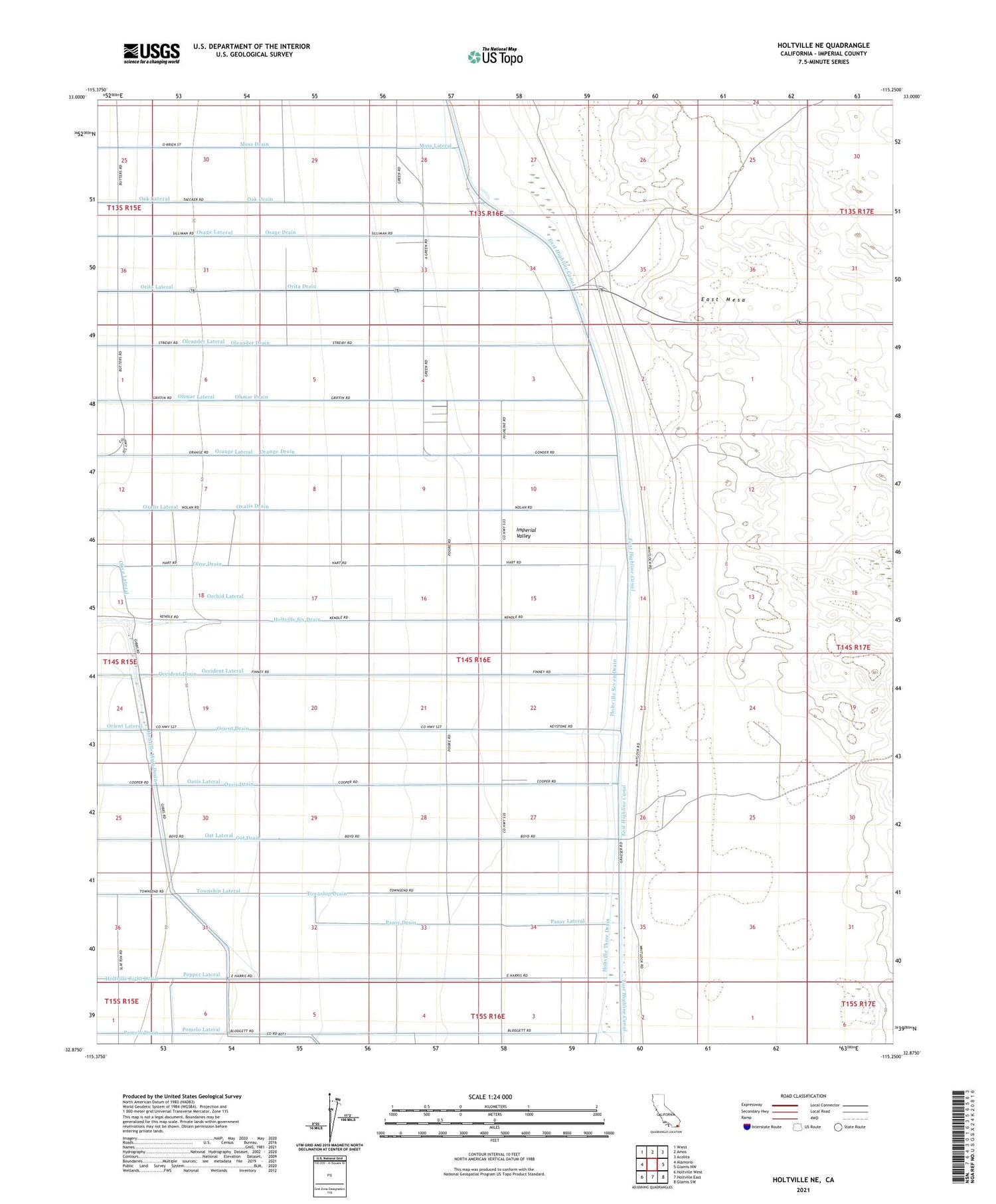 Holtville NE California US Topo Map Image