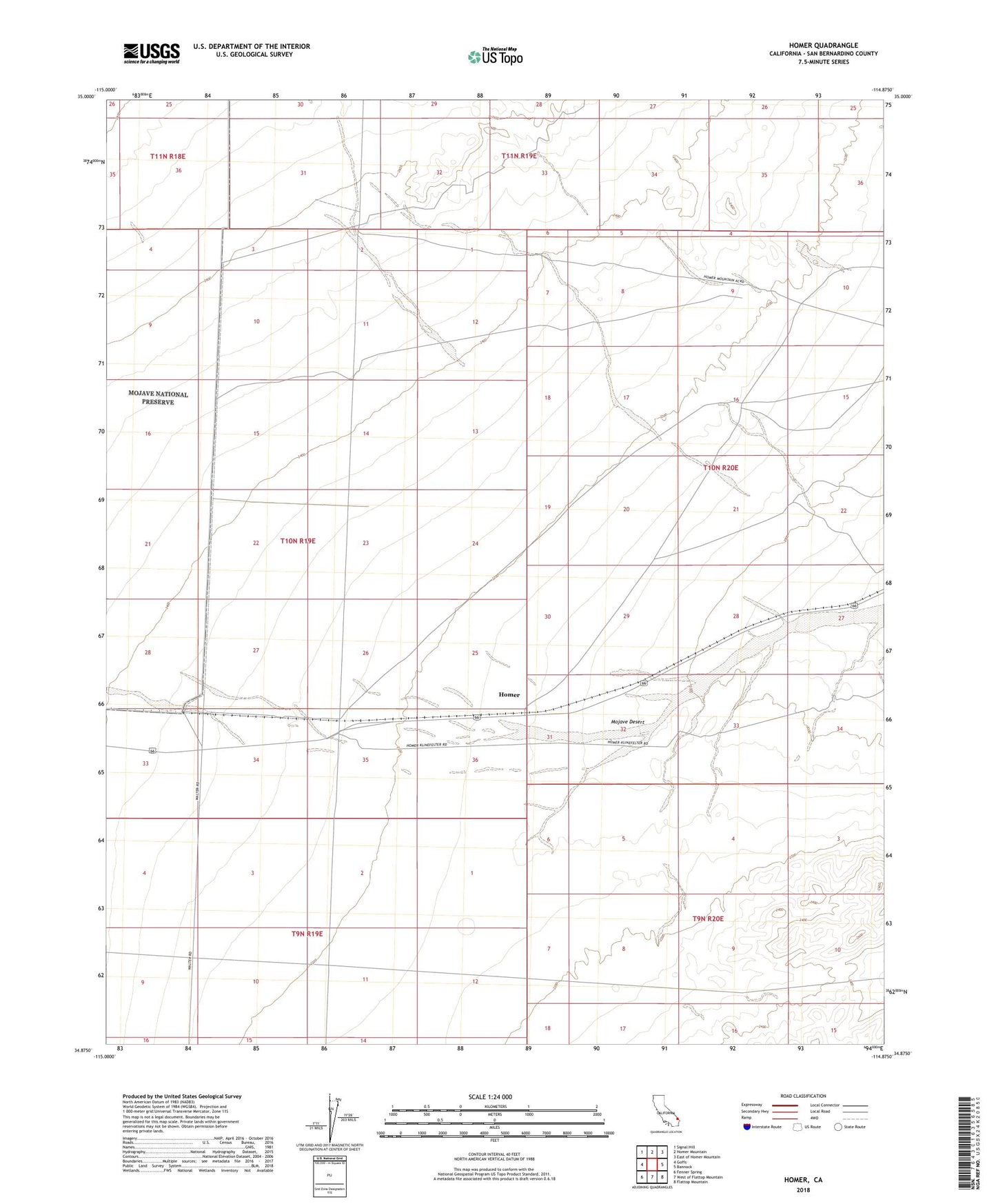 Homer California US Topo Map Image
