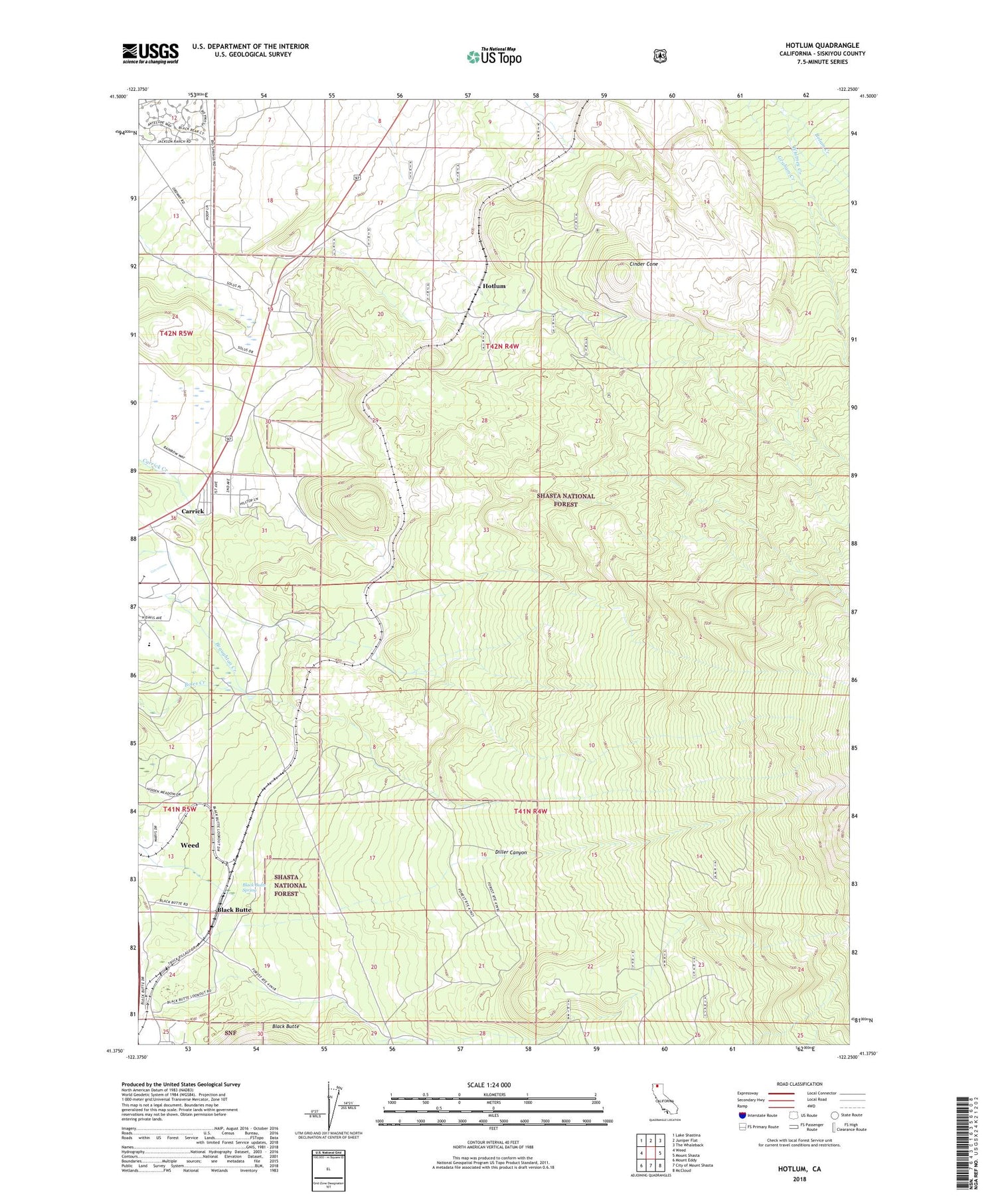 Hotlum California US Topo Map Image