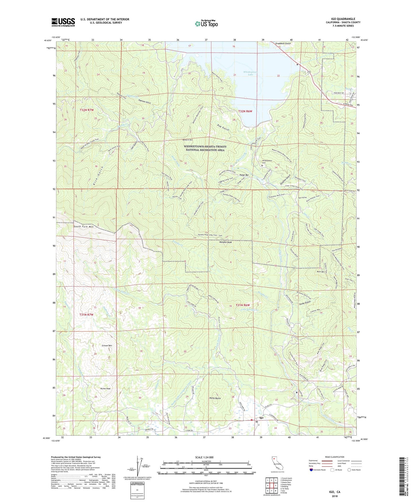 Igo California US Topo Map Image