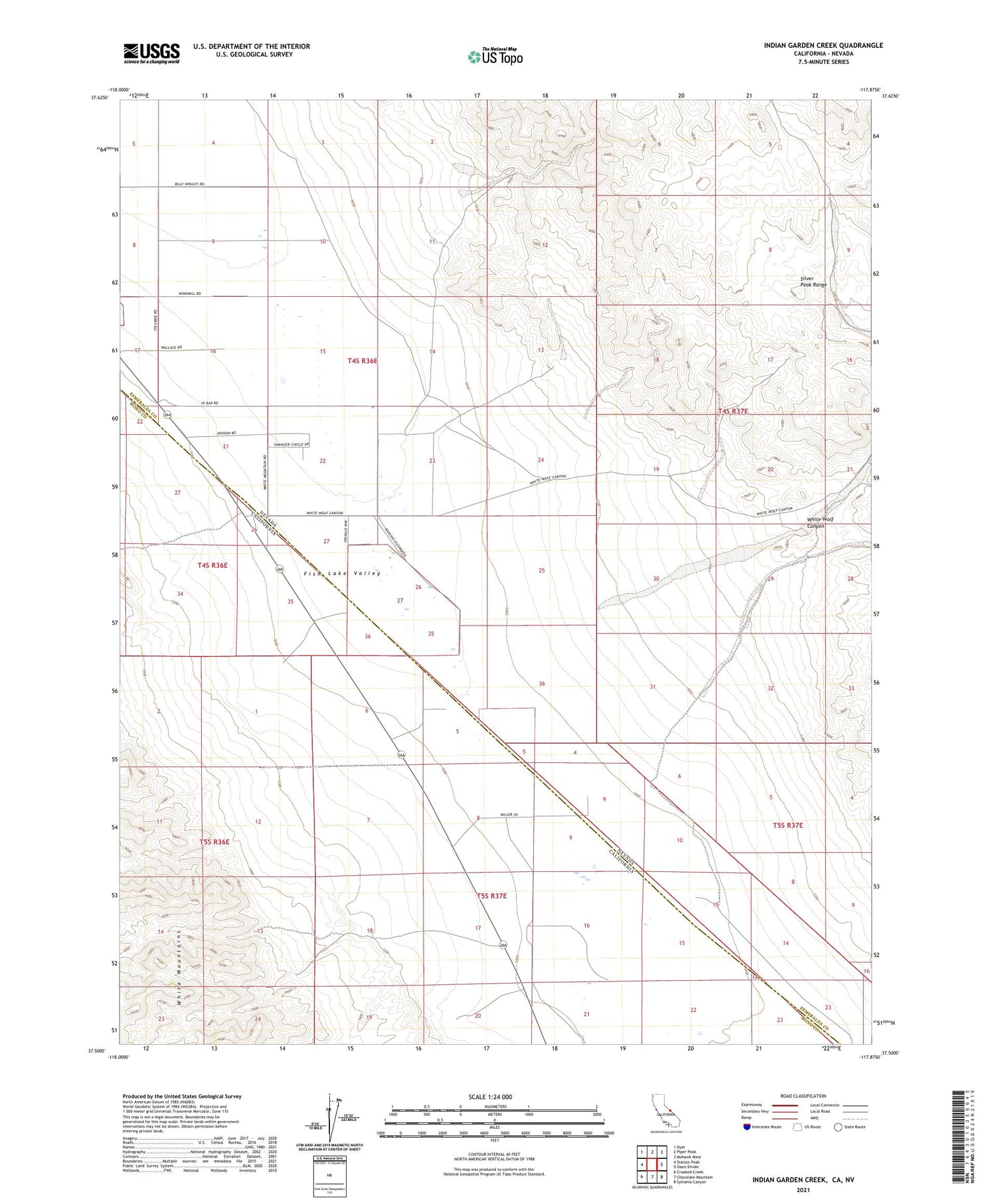 Indian Garden Creek California US Topo Map Image