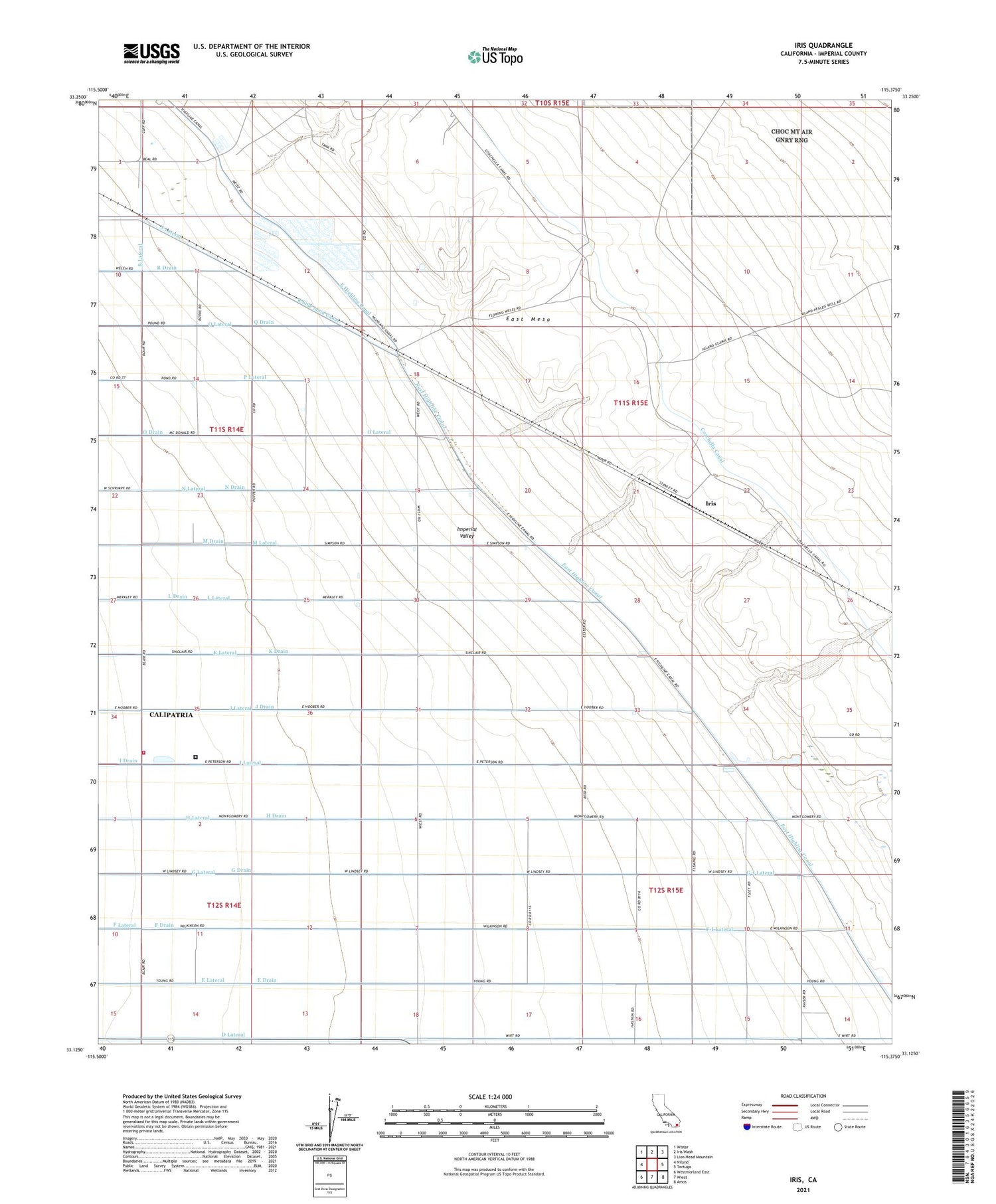 Iris California US Topo Map Image