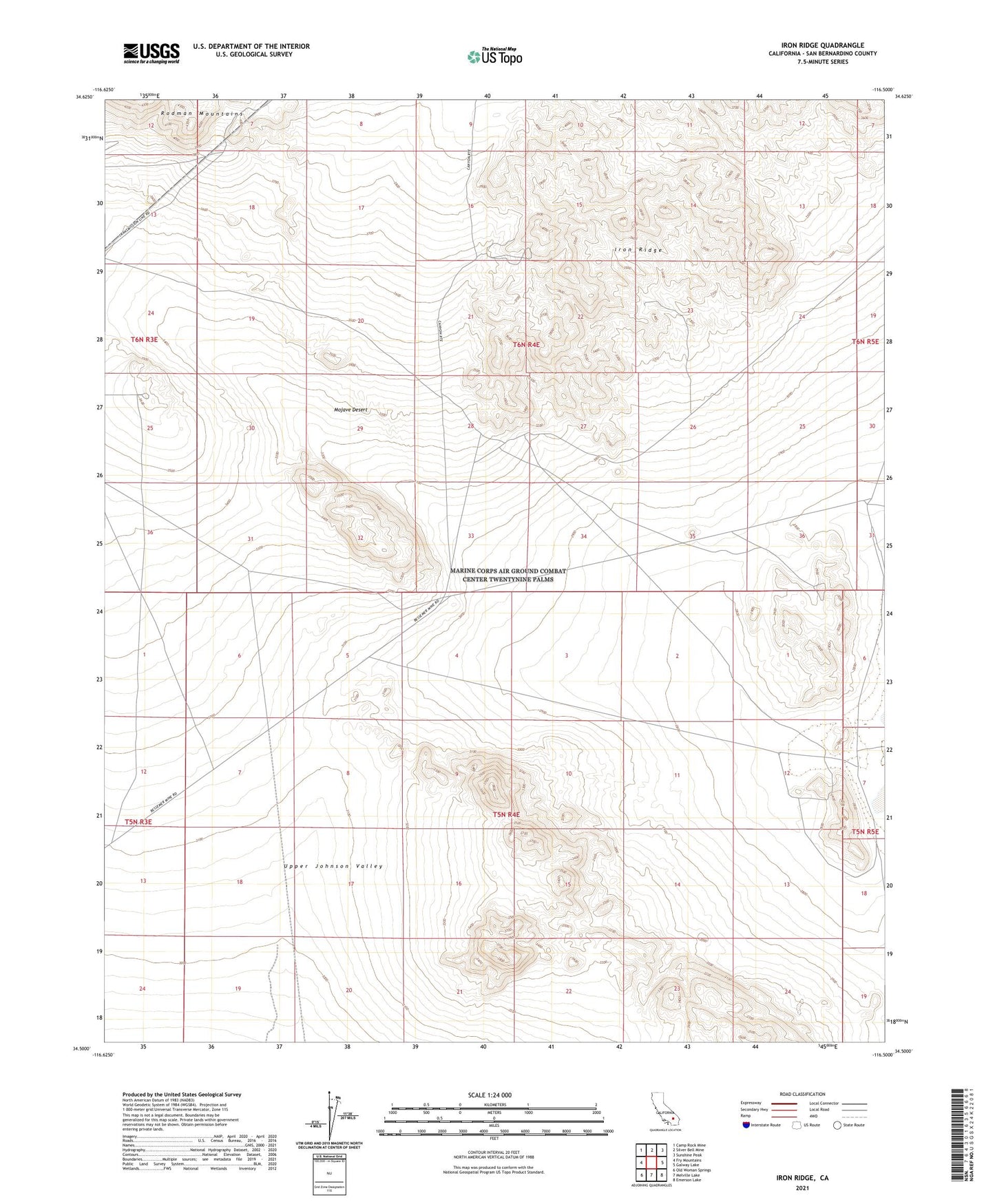 Iron Ridge California US Topo Map Image