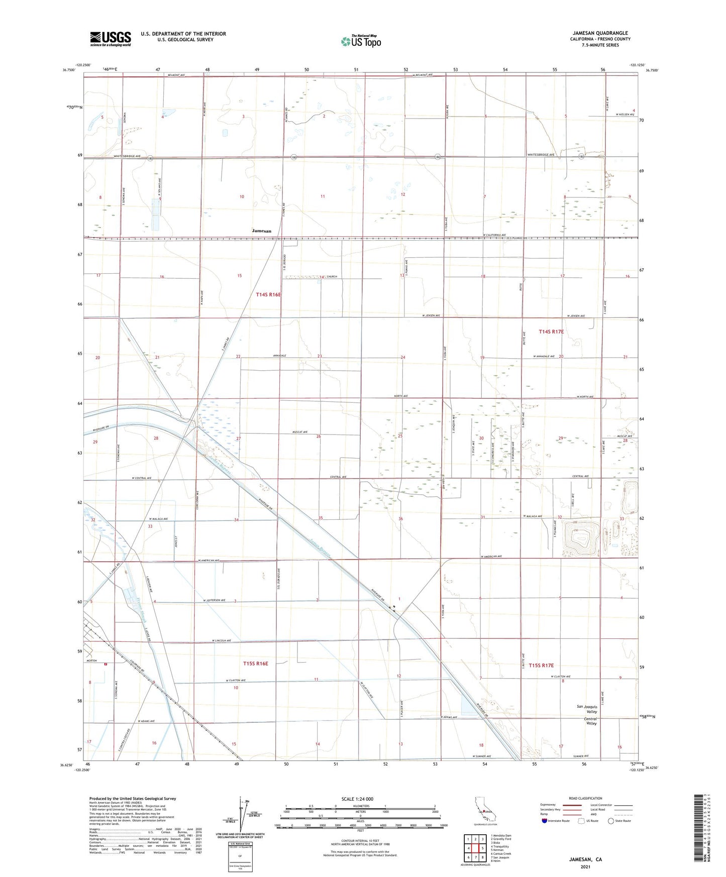 Jamesan California US Topo Map Image