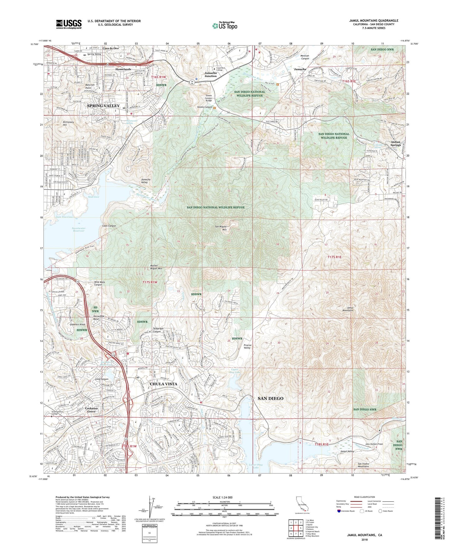 Jamul Mountains California US Topo Map Image