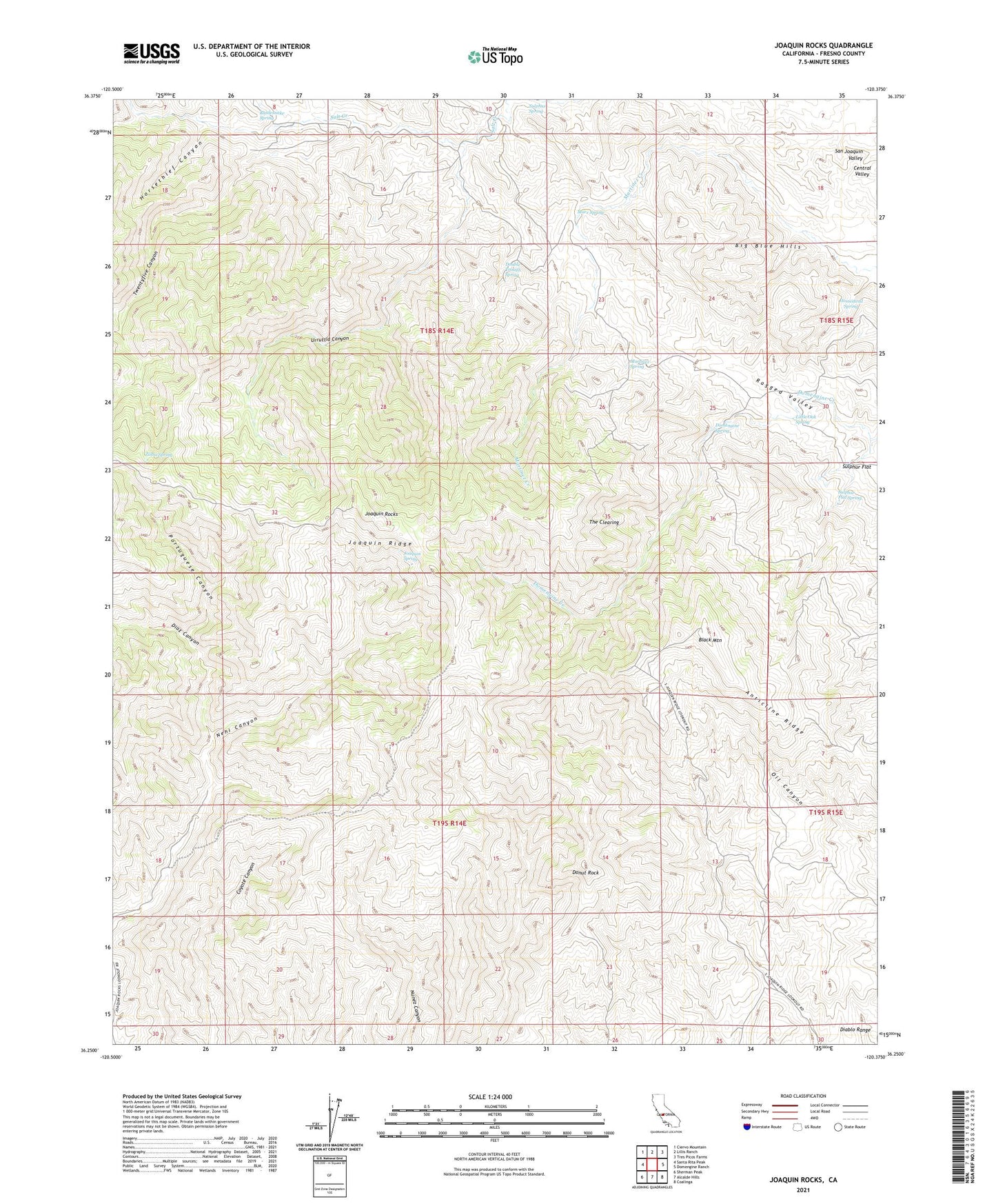 Joaquin Rocks California US Topo Map Image