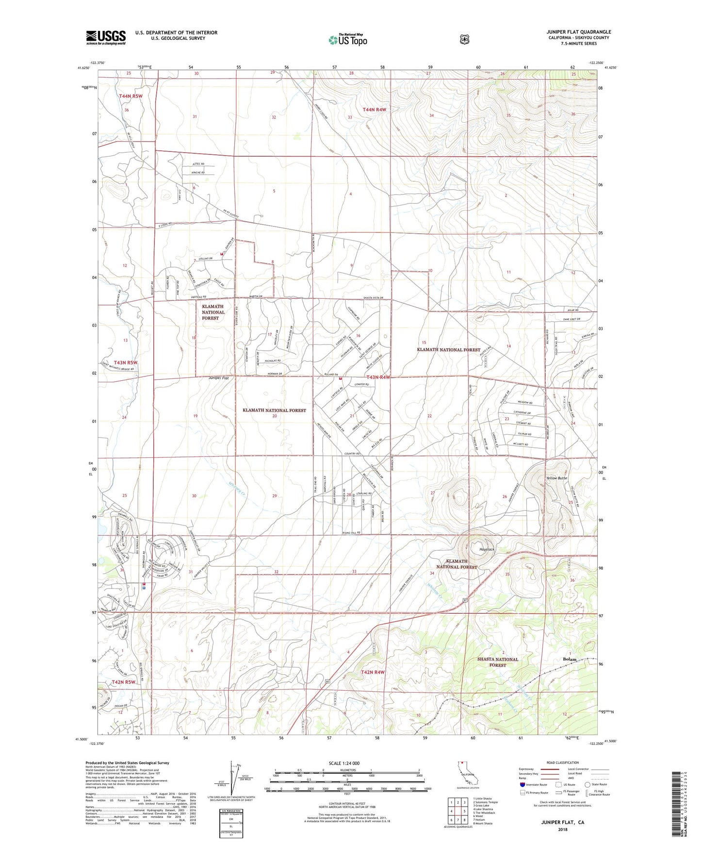 Juniper Flat California US Topo Map Image