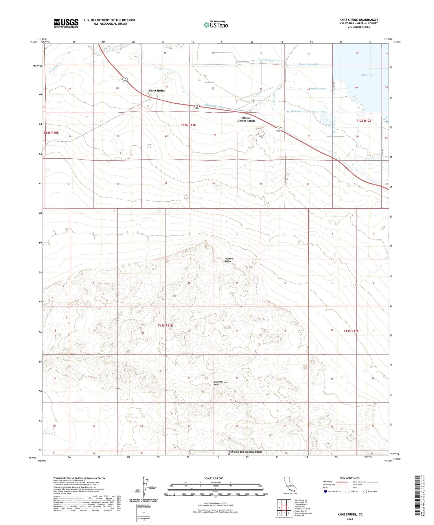 Kane Spring California US Topo Map Image