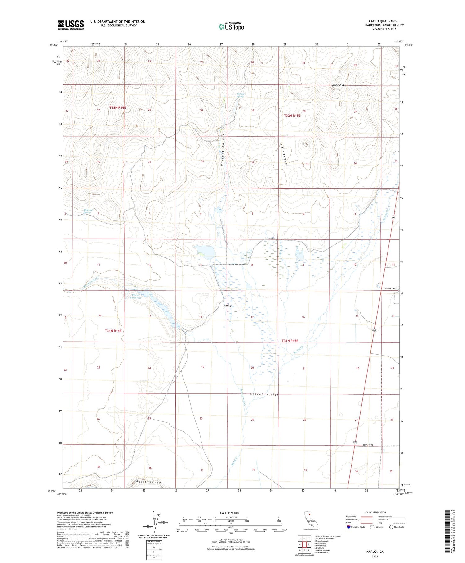 Karlo California US Topo Map Image