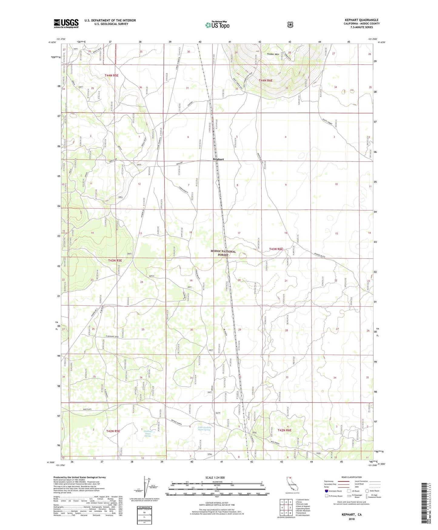 Kephart California US Topo Map Image
