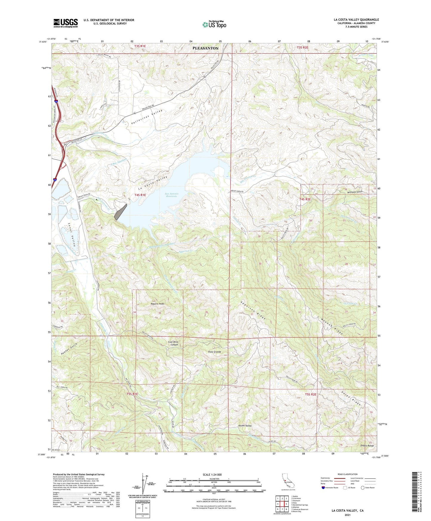 La Costa Valley California US Topo Map Image