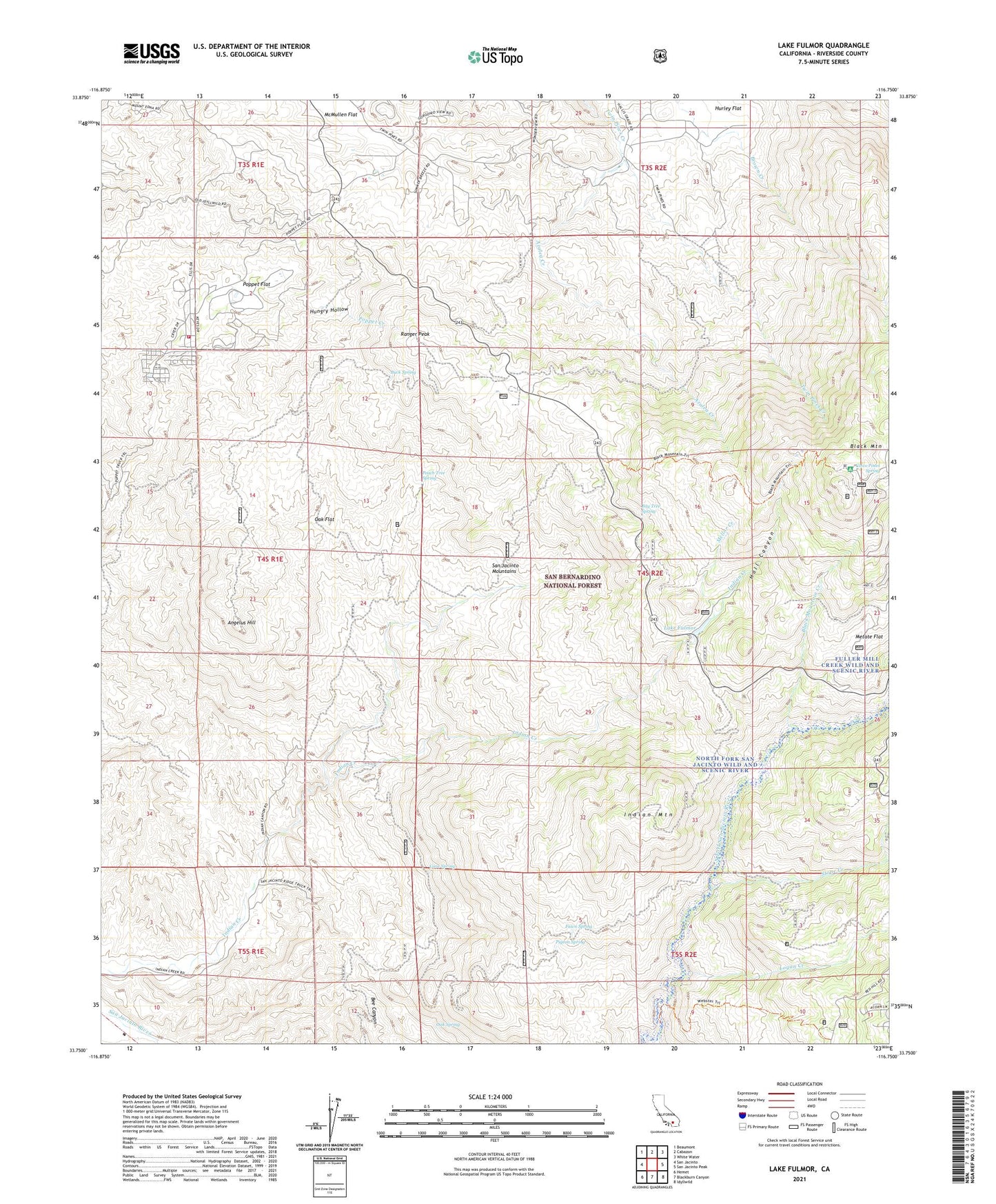 Lake Fulmor California US Topo Map Image
