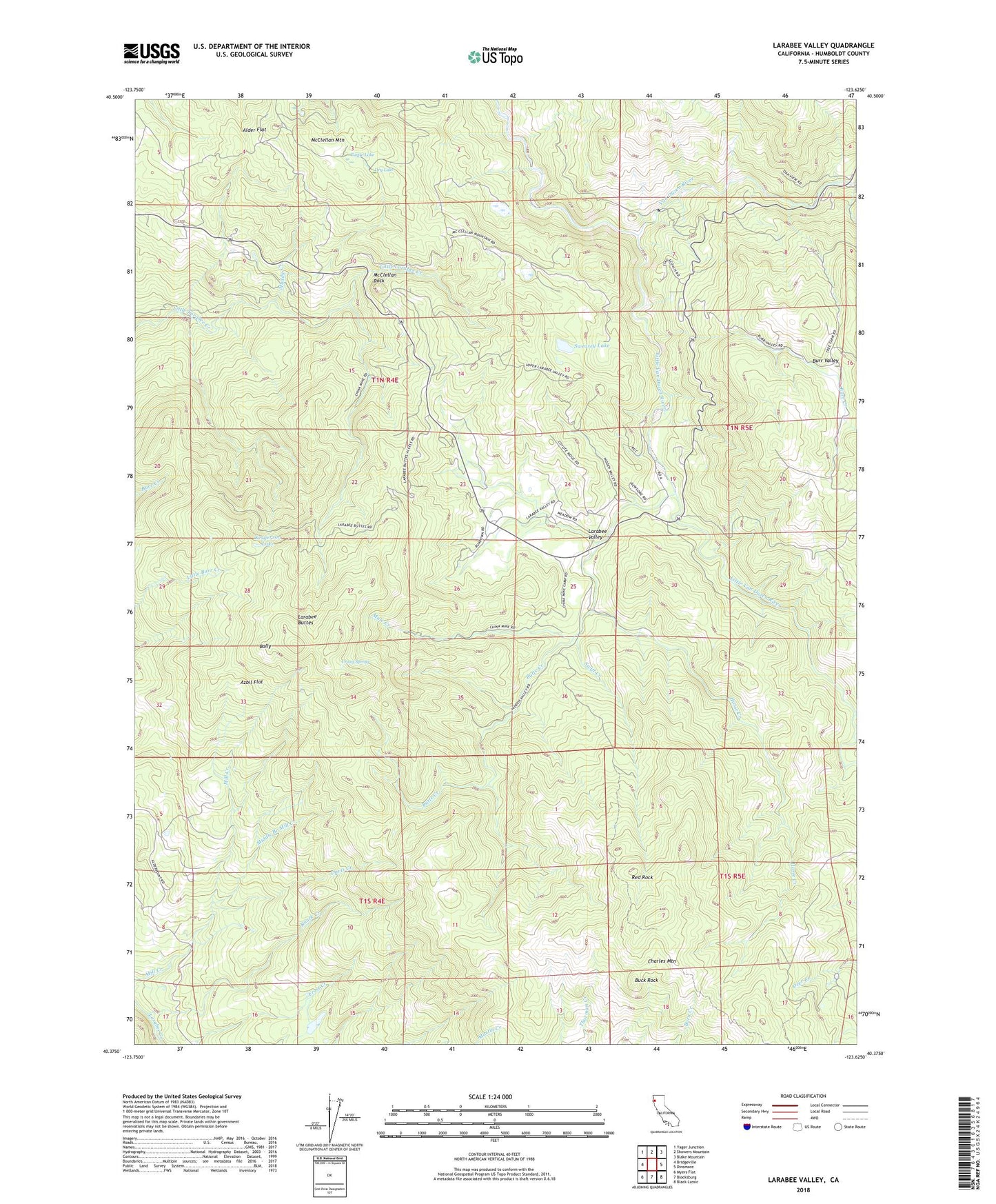 Larabee Valley California US Topo Map Image