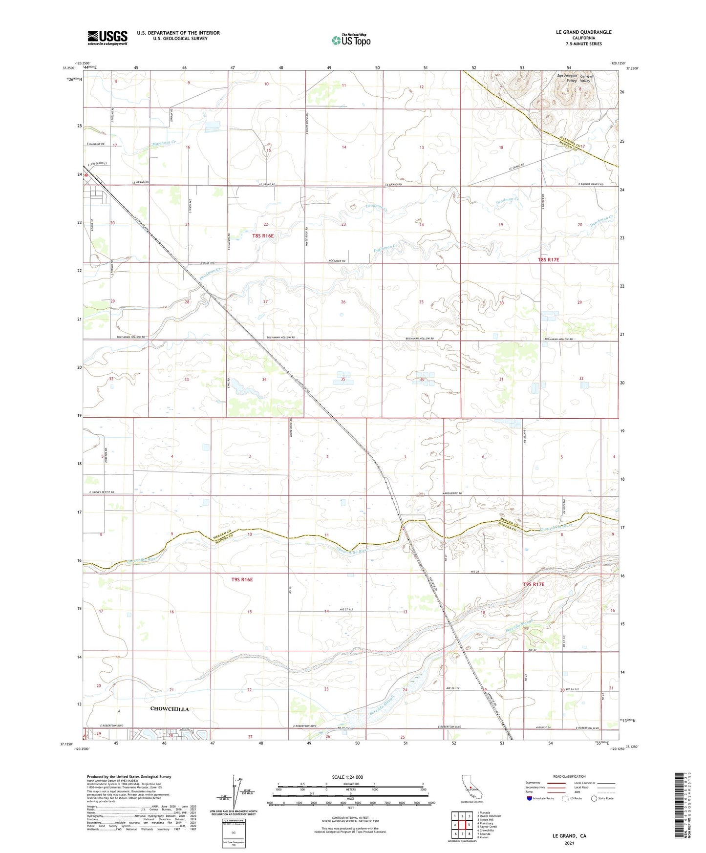 Le Grand California US Topo Map Image