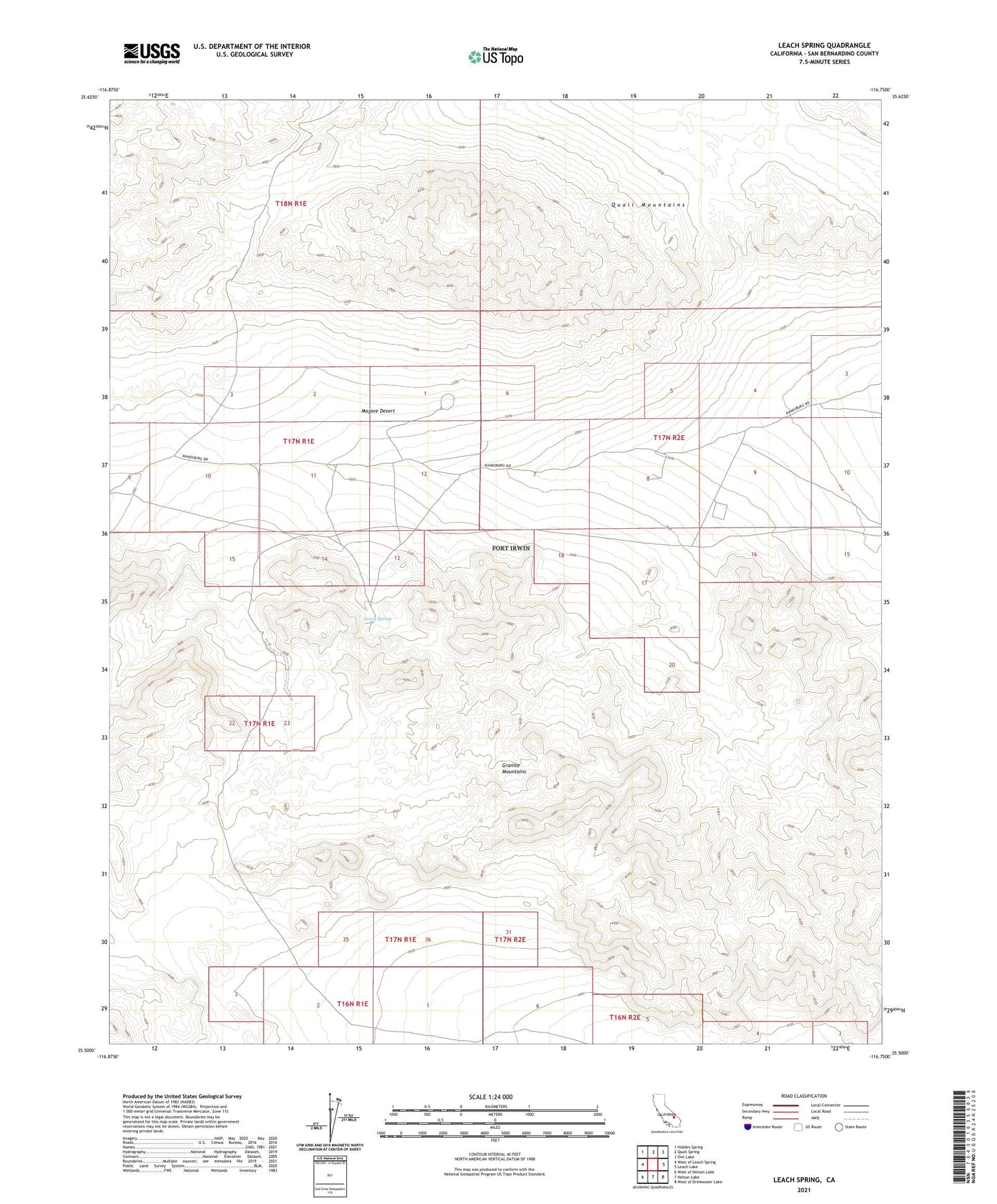Leach Spring California US Topo Map Image