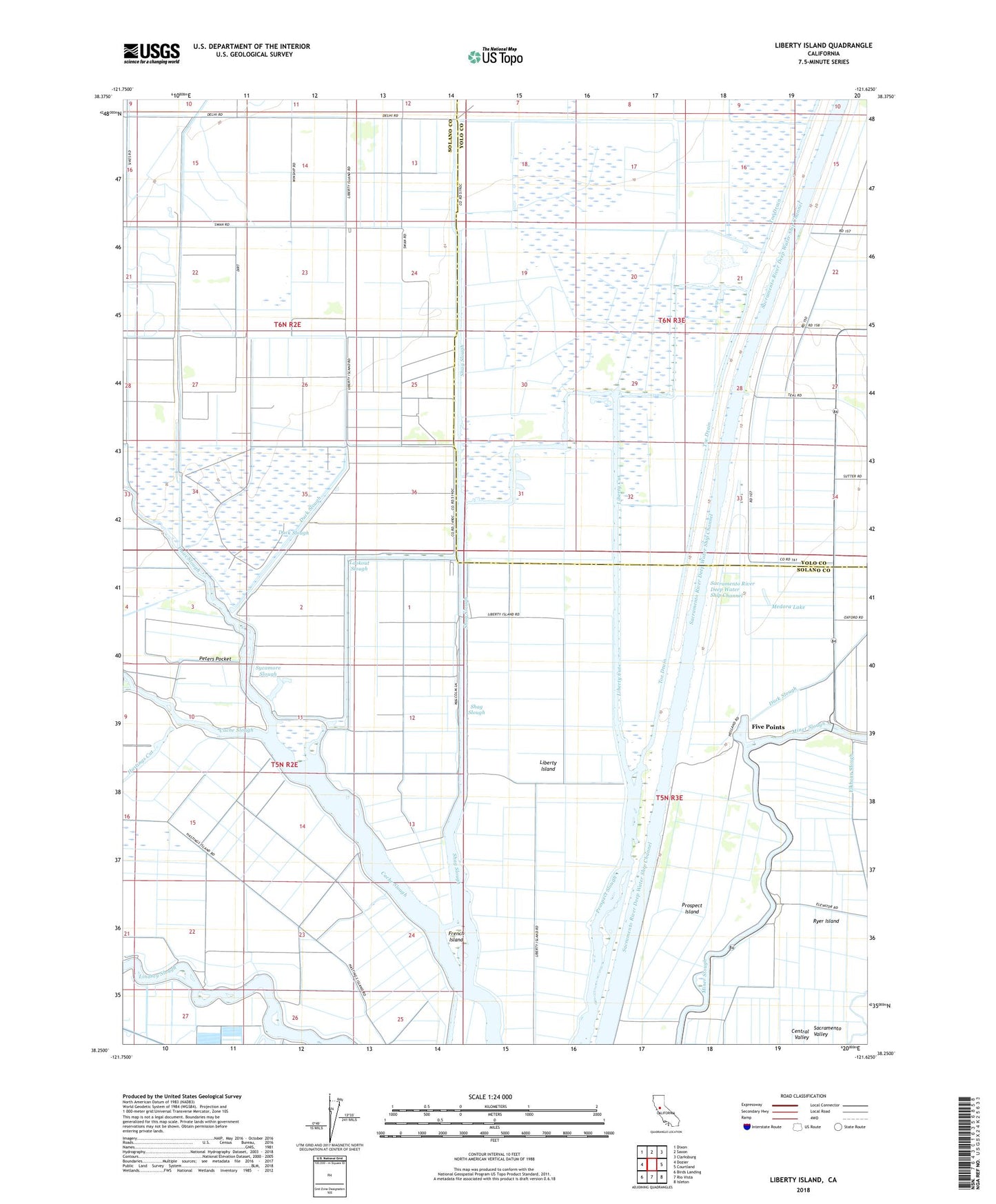 Liberty Island California US Topo Map Image