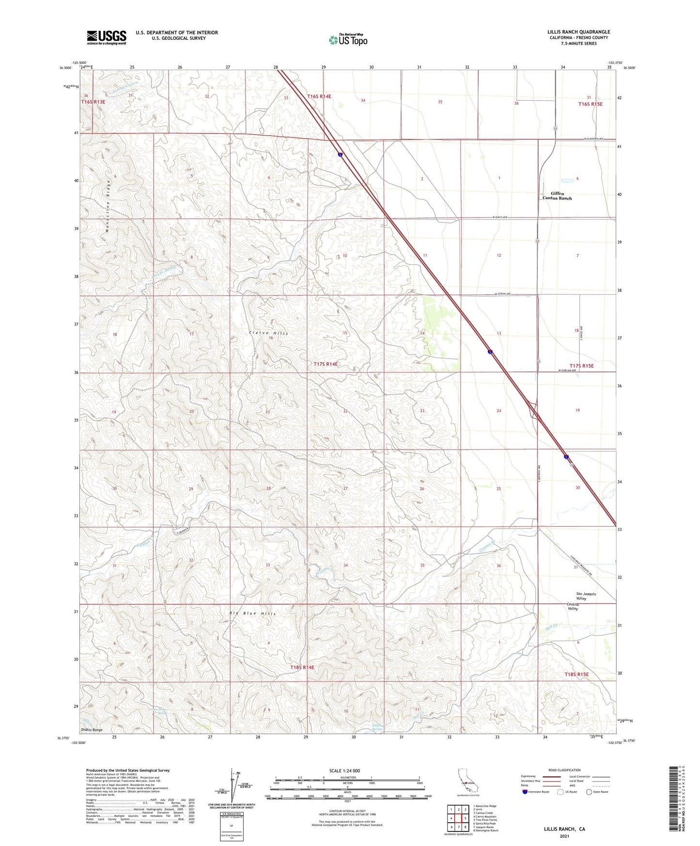 Lillis Ranch California US Topo Map Image