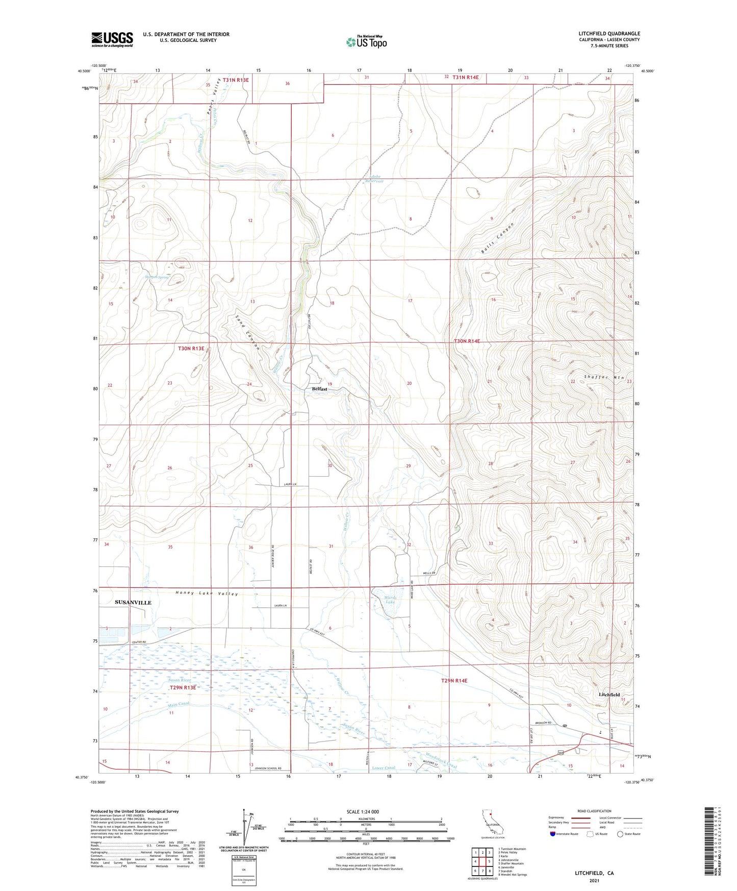 Litchfield California US Topo Map Image
