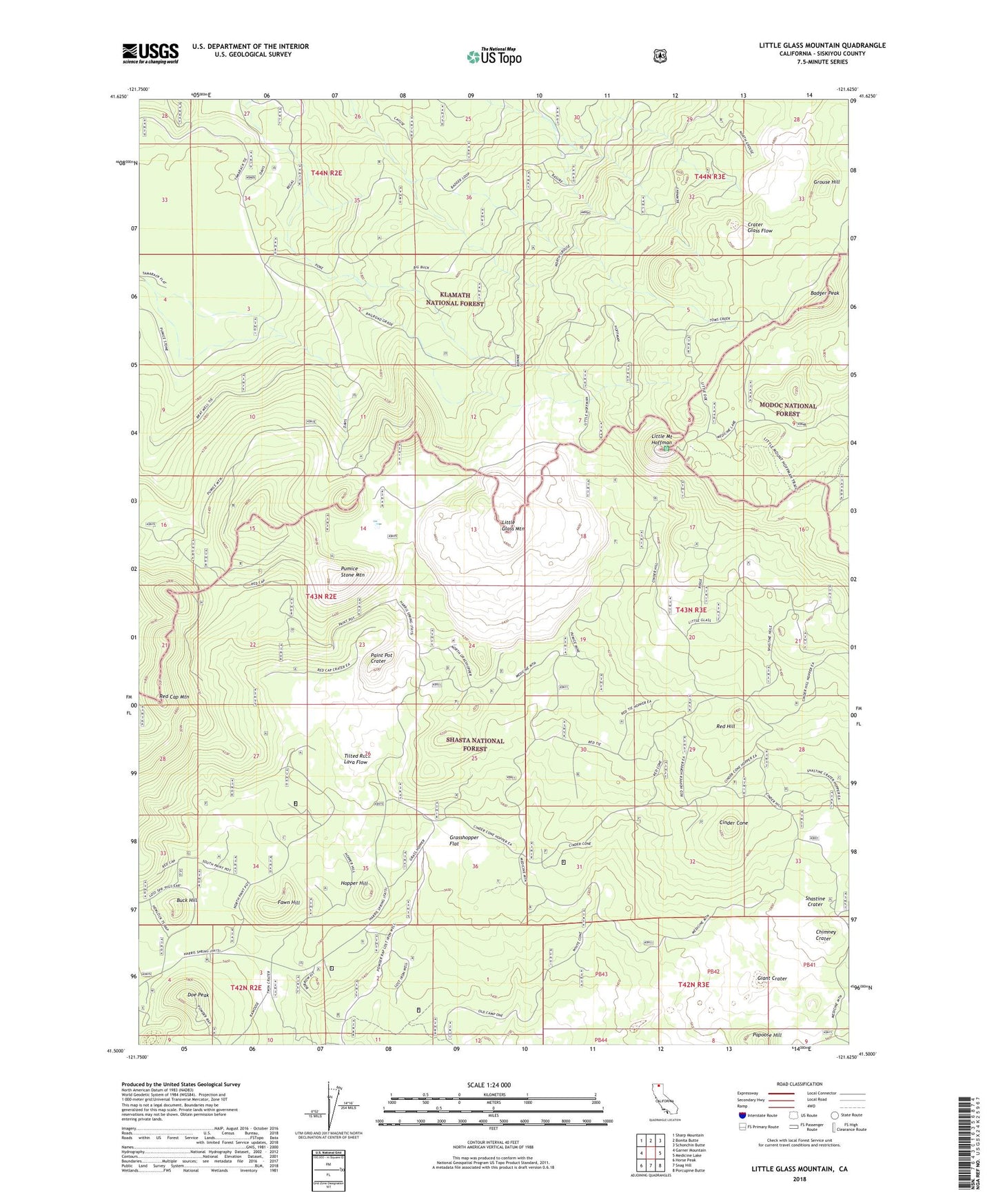 Little Glass Mountain California US Topo Map Image