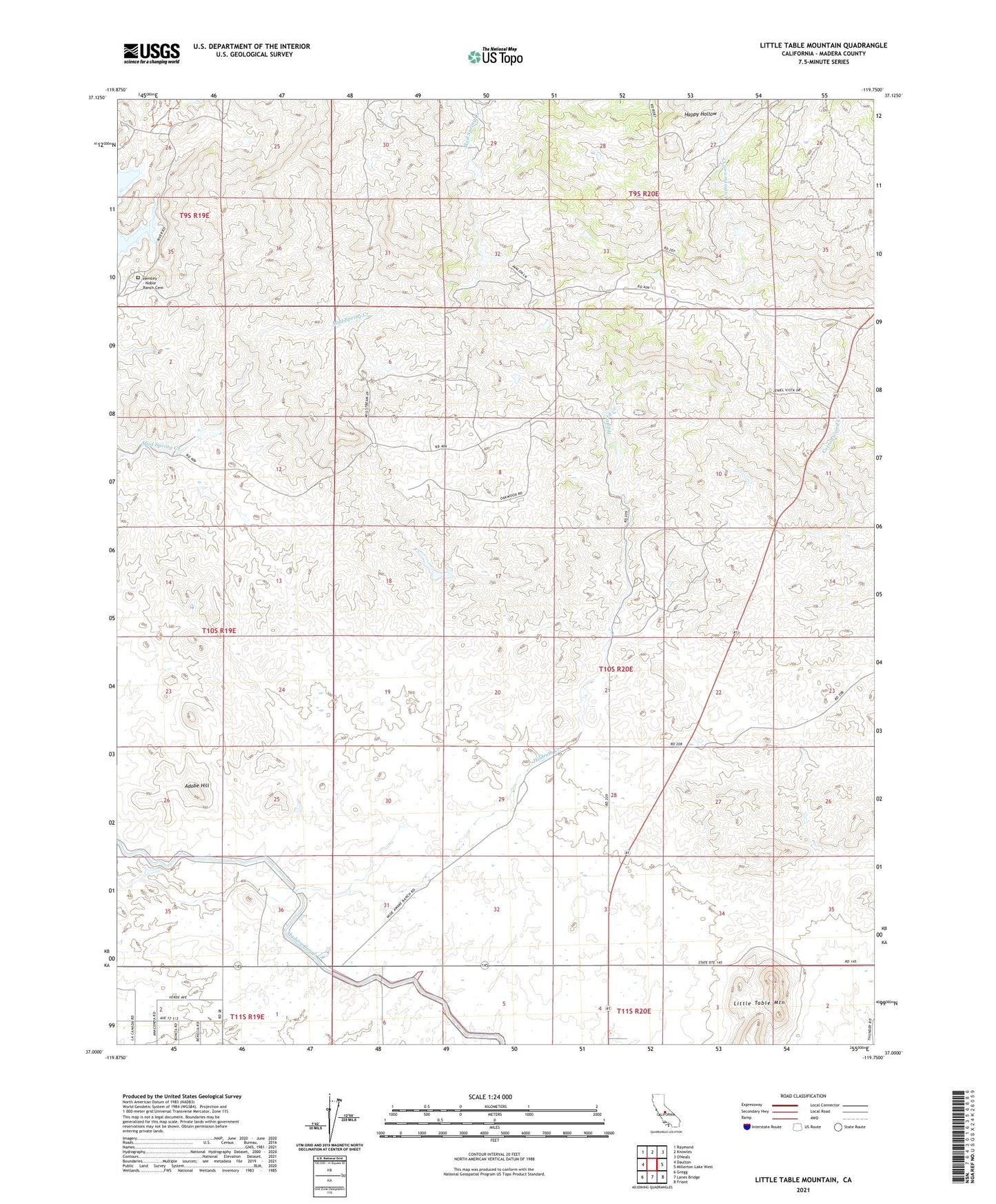 Little Table Mountain California US Topo Map Image