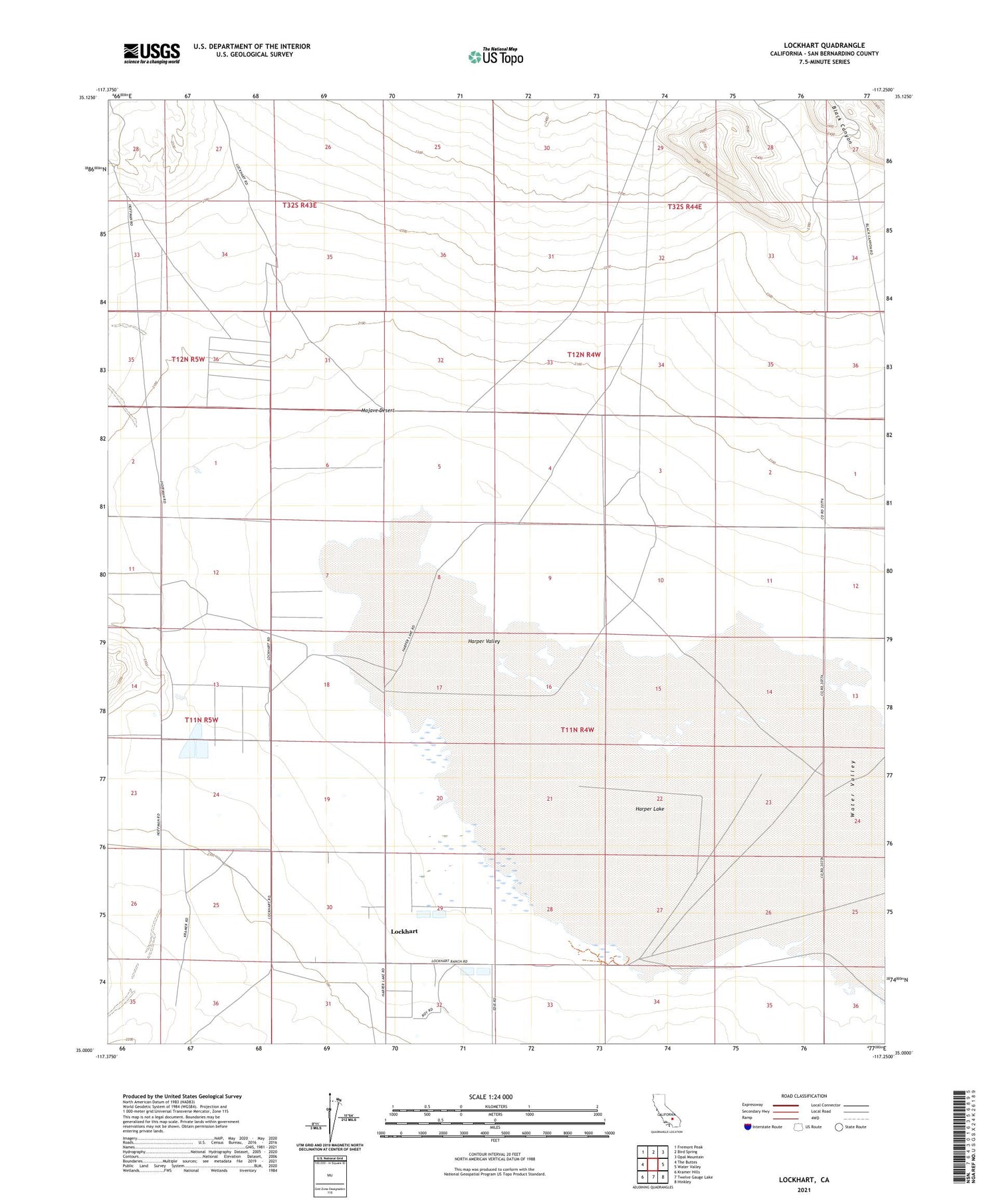 Lockhart California US Topo Map Image