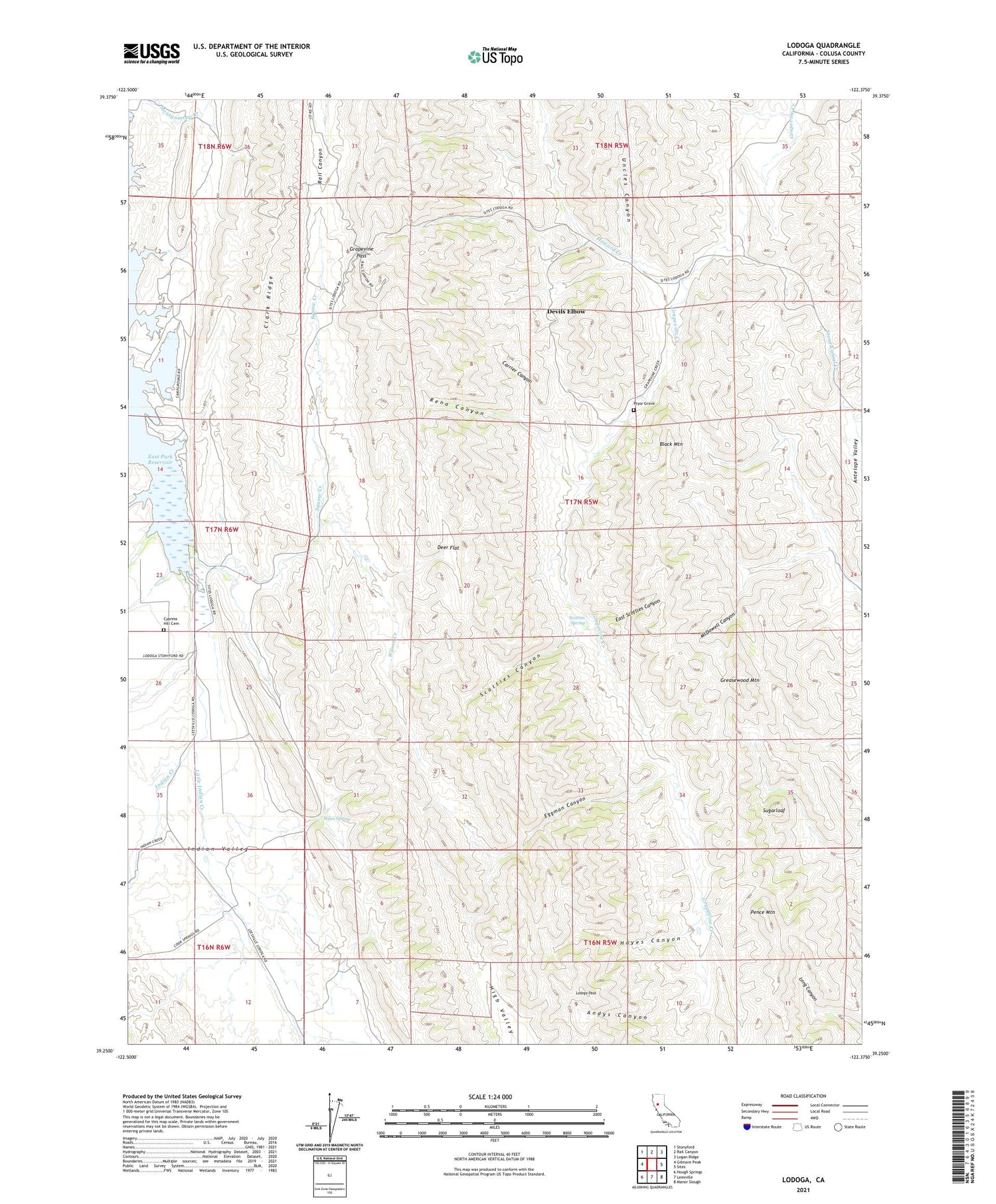 Lodoga California US Topo Map Image