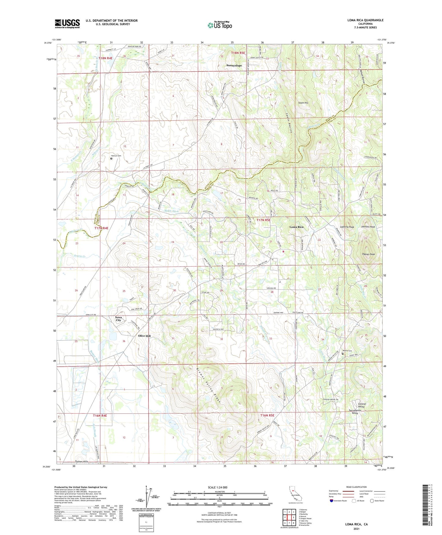 Loma Rica California US Topo Map Image