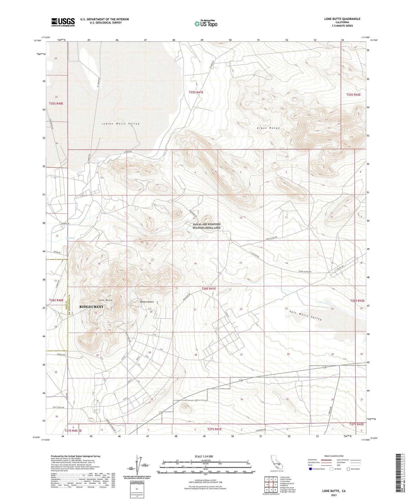Lone Butte California US Topo Map Image