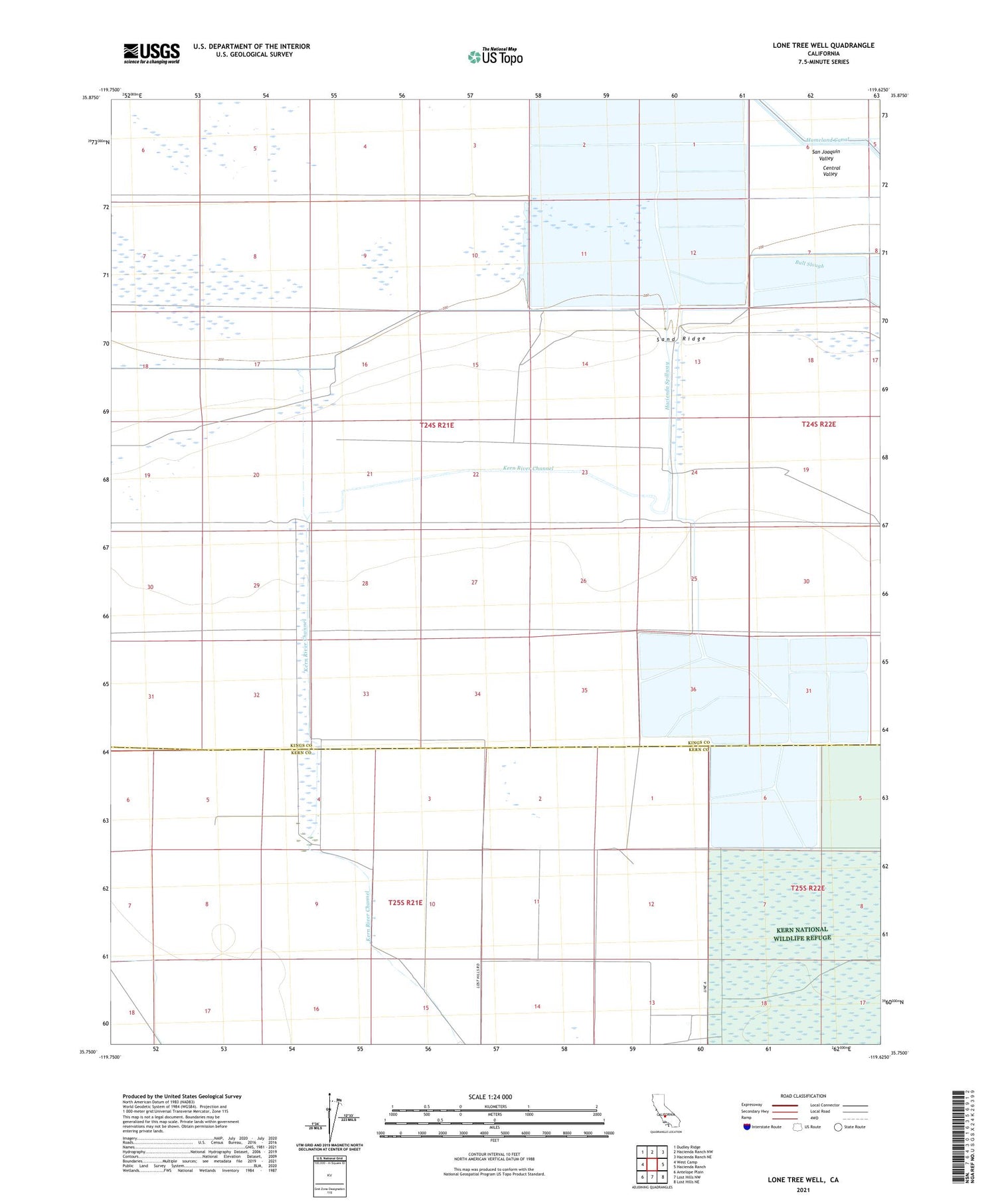 Lone Tree Well California US Topo Map Image