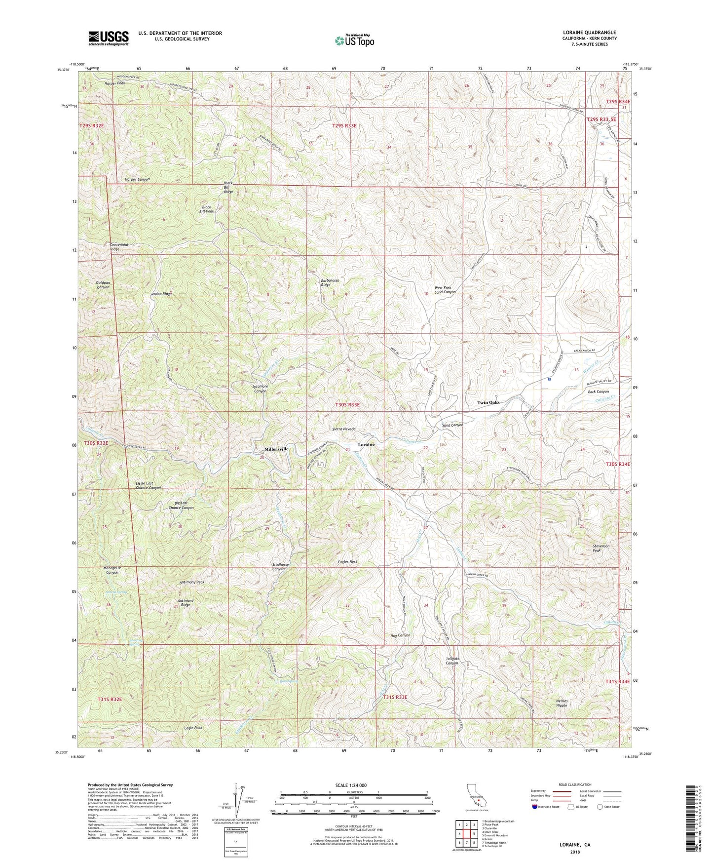 Loraine California US Topo Map Image