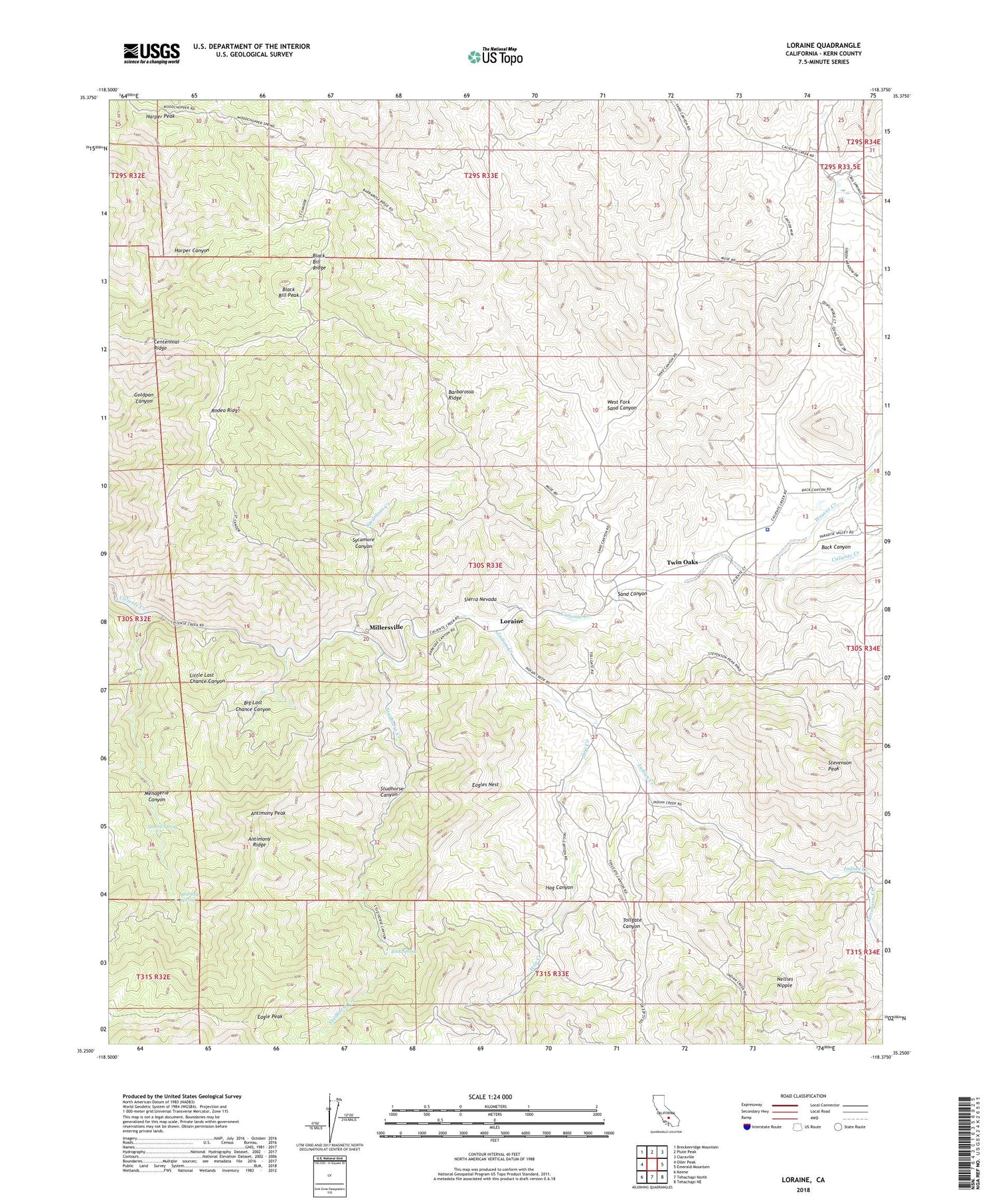 Loraine California US Topo Map Image