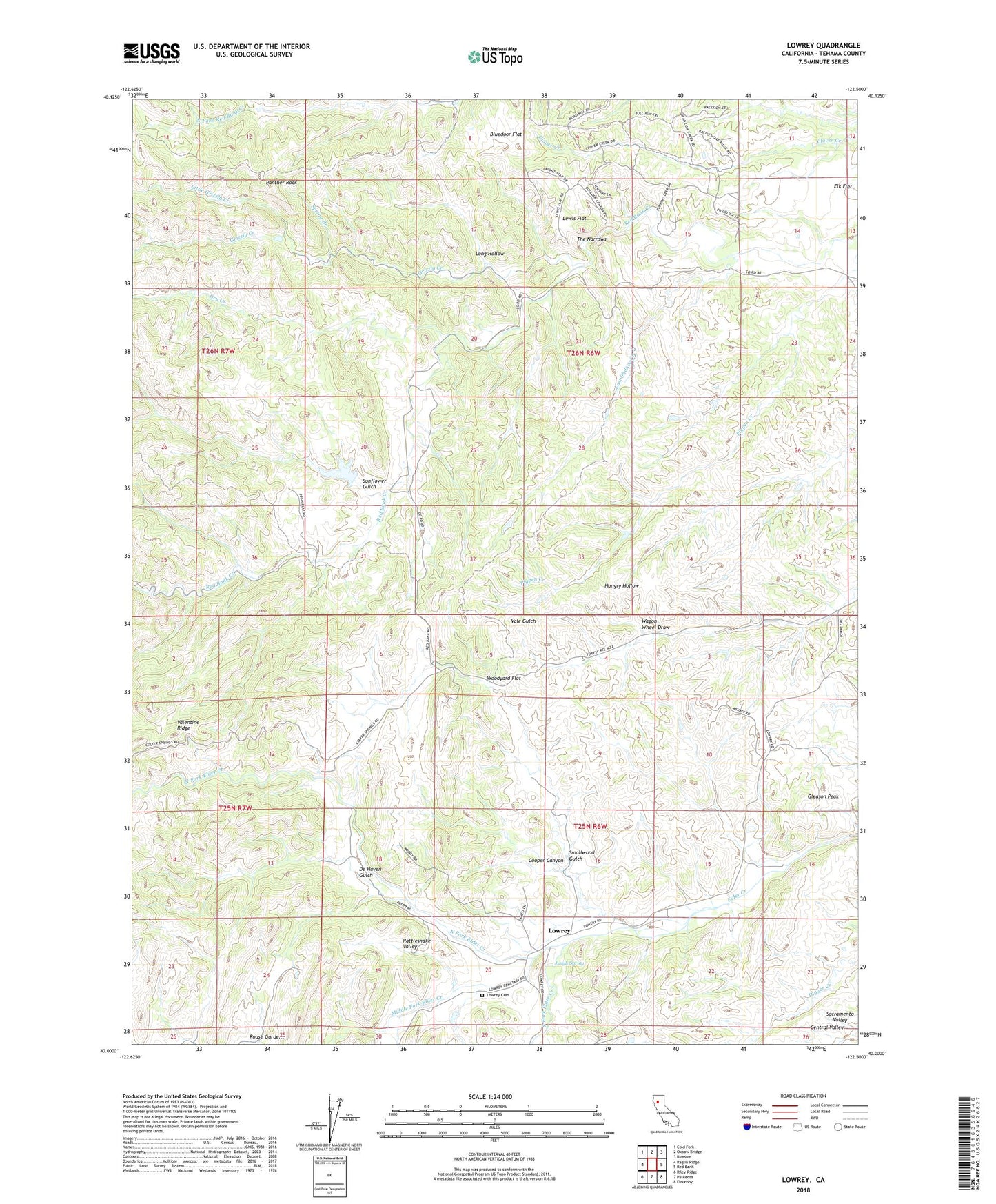 Lowrey California US Topo Map Image