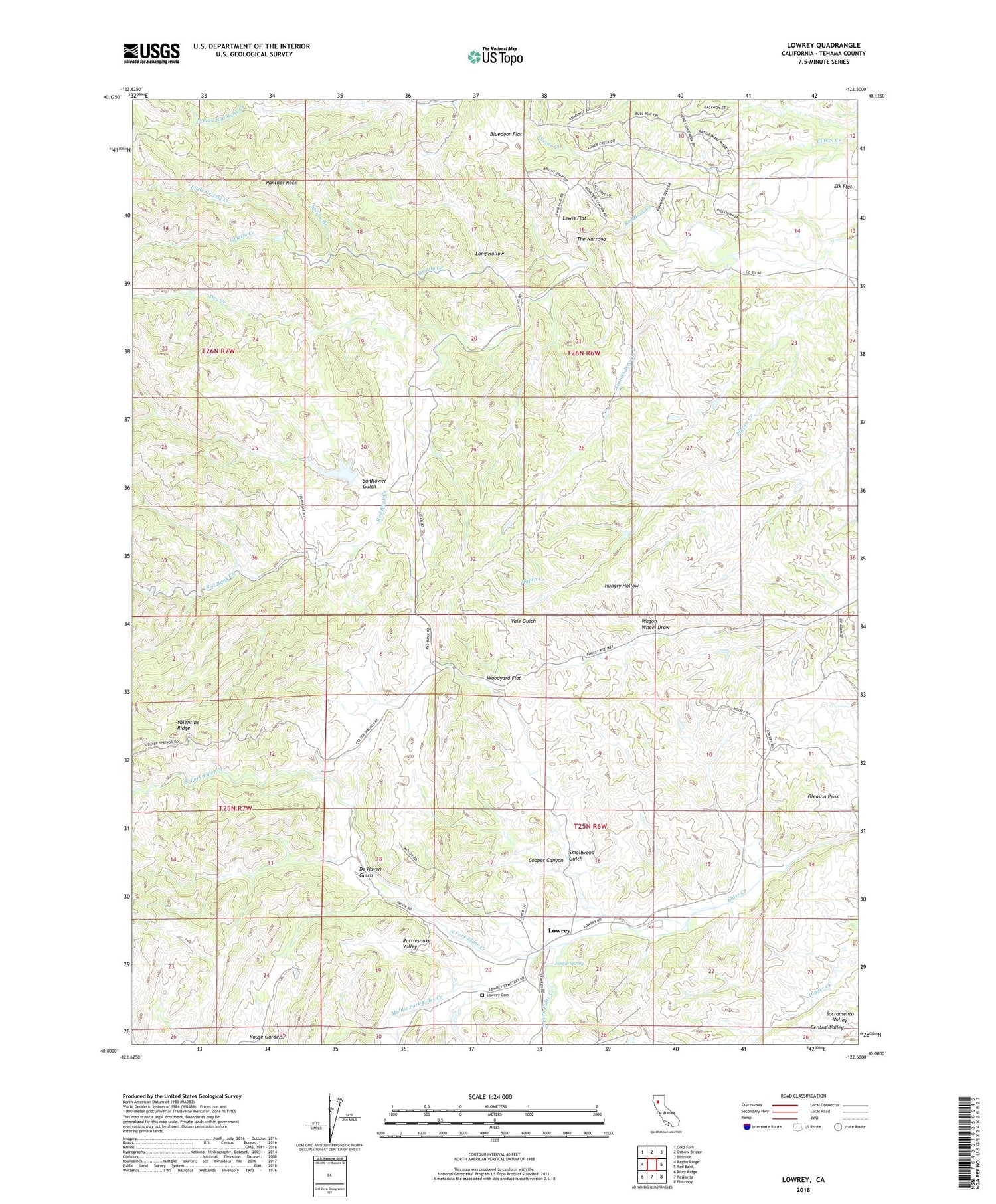 Lowrey California US Topo Map Image