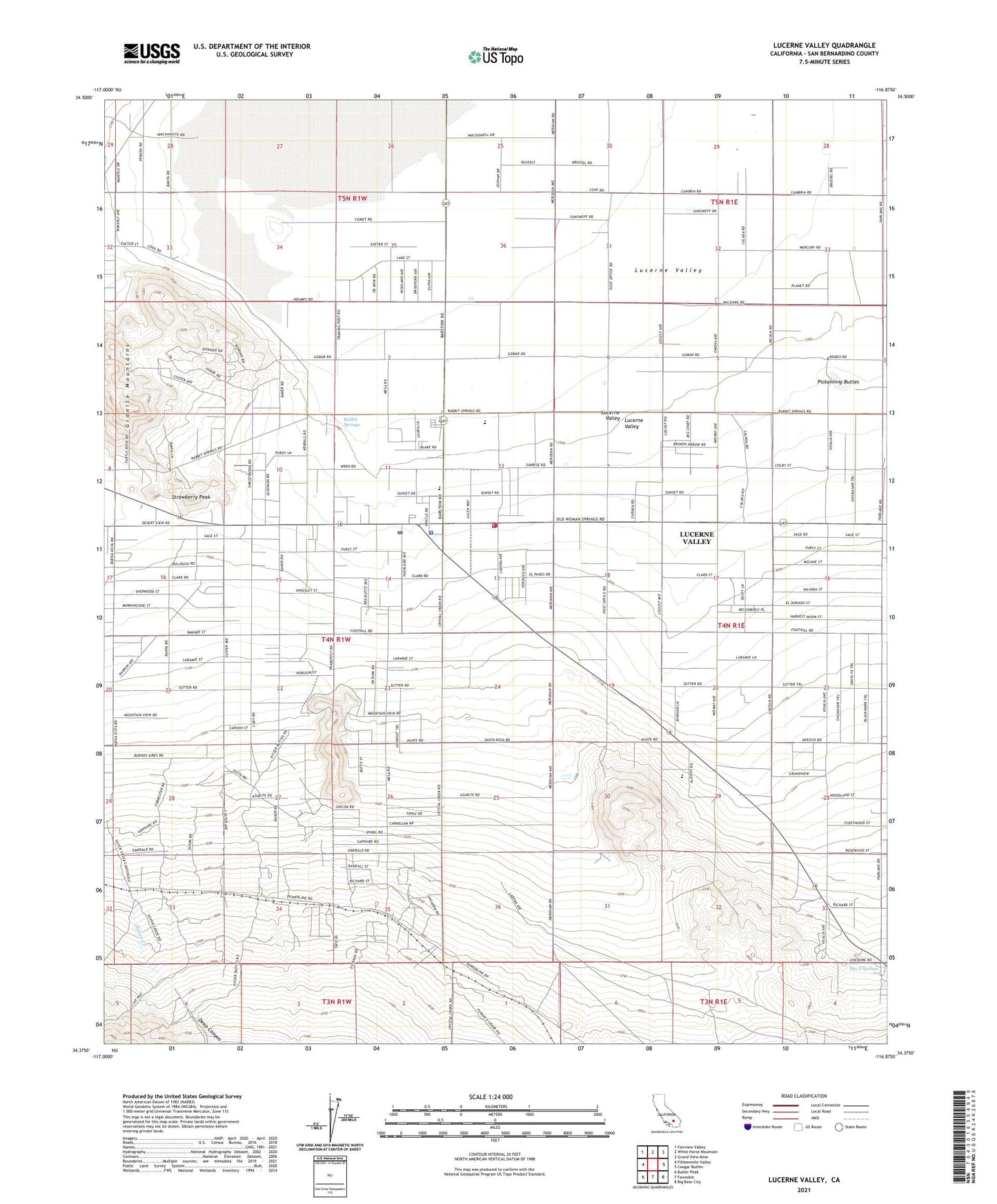 Lucerne Valley California US Topo Map Image