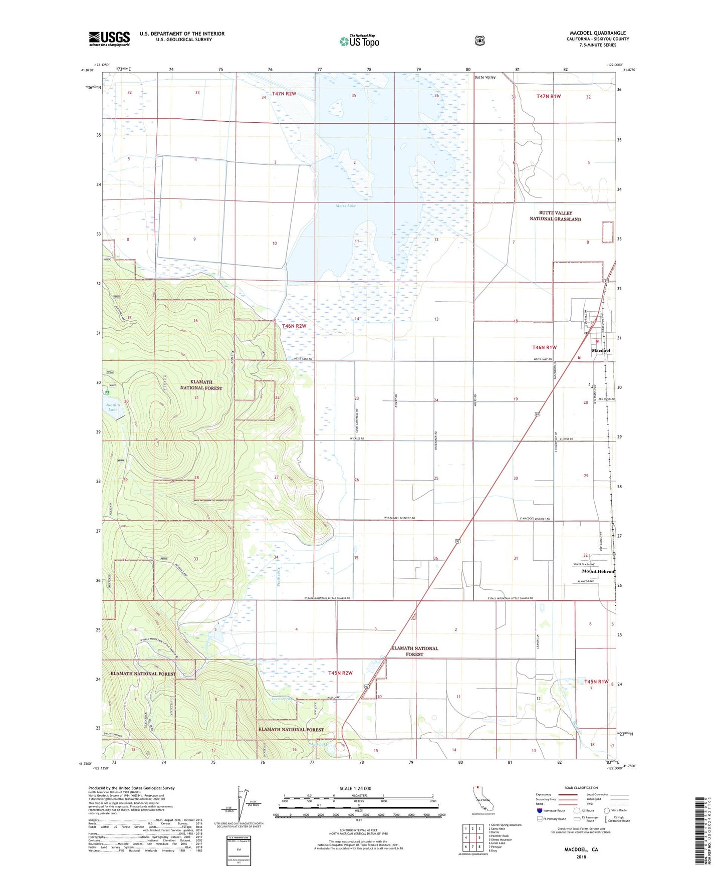 MacDoel California US Topo Map Image