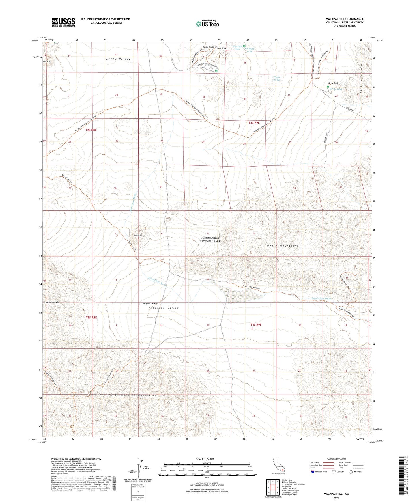 Malapai Hill California US Topo Map Image