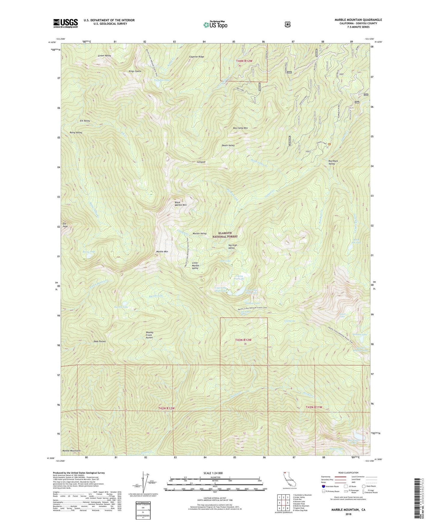 Marble Mountain California US Topo Map Image