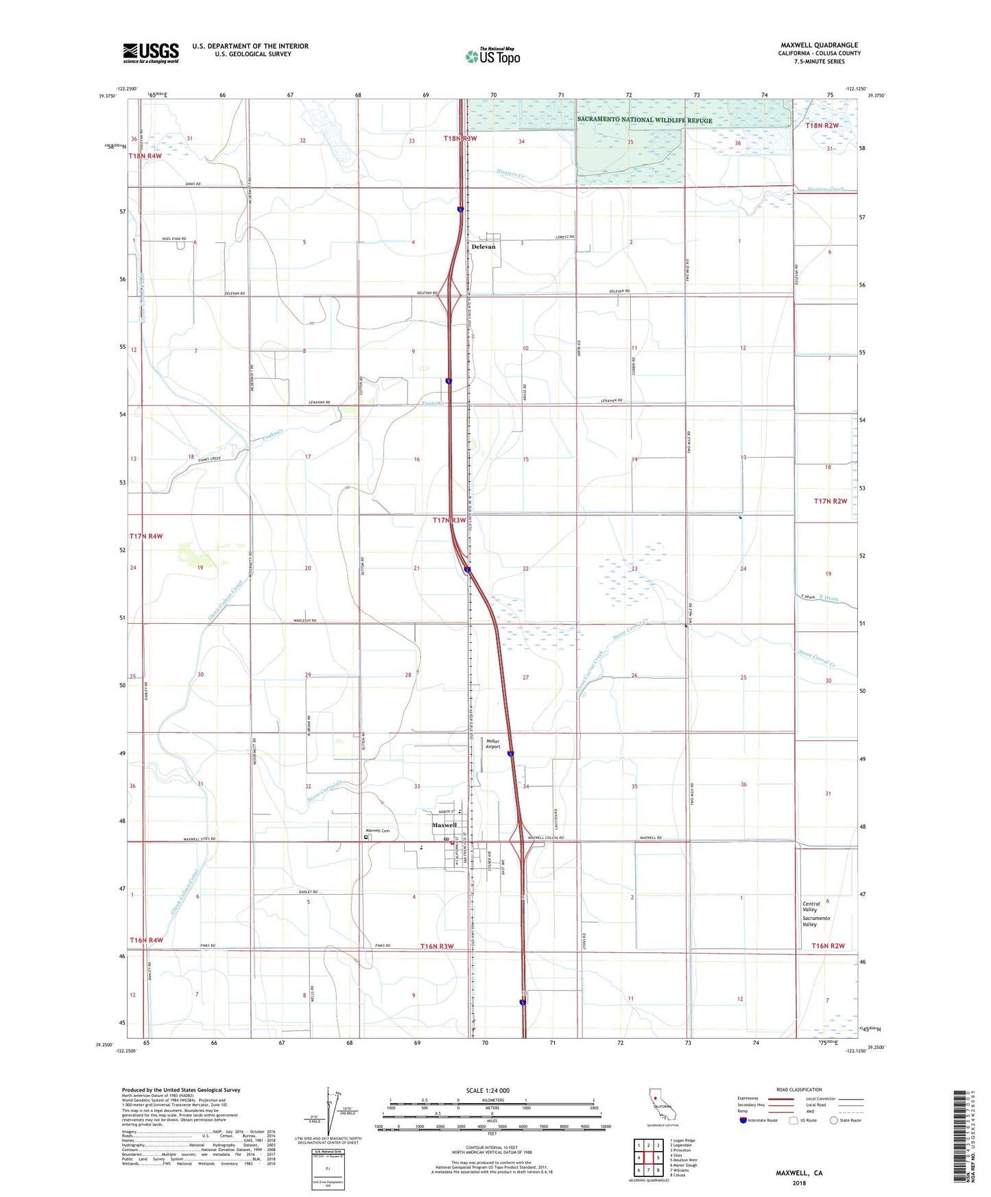 Maxwell California US Topo Map Image